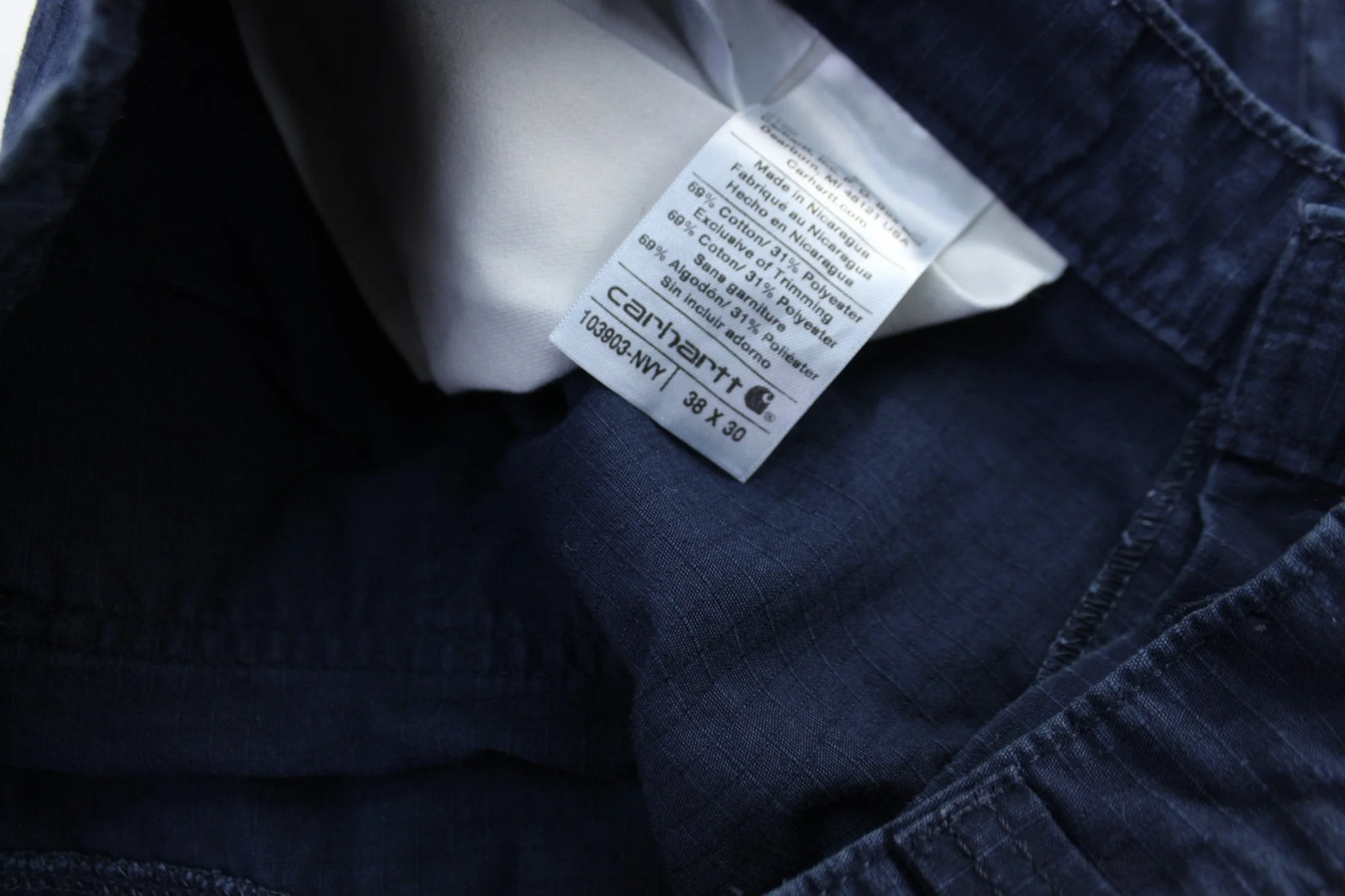 Carhartt Logo Patch Blue Cargo Pants - Image 3