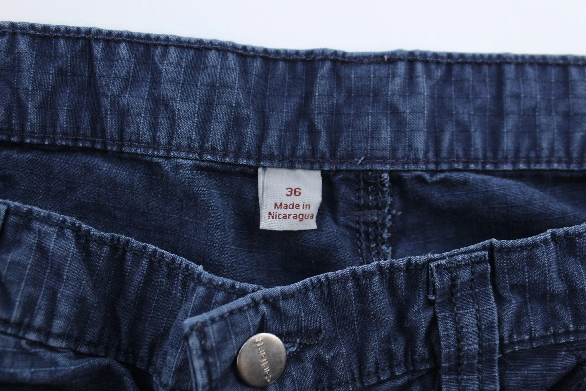 Carhartt Logo Patch Blue Cargo Shorts - Image 3