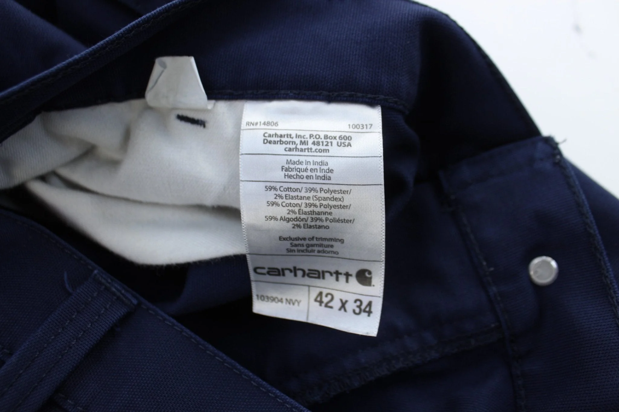 Carhartt Logo Patch Blue Carpenter Pants - Image 4