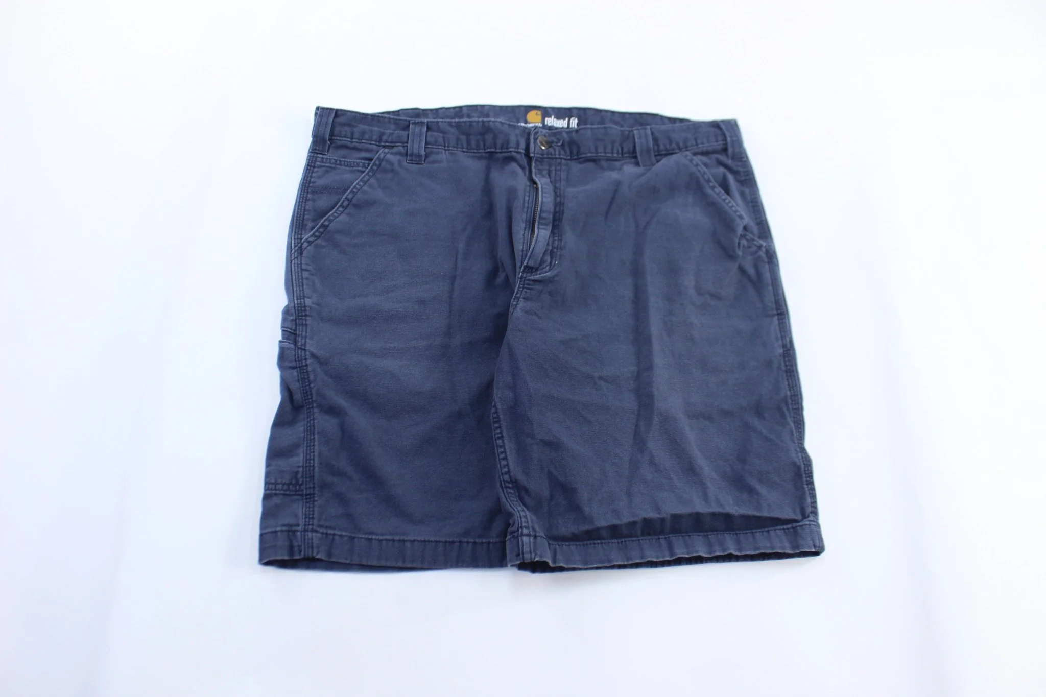 Carhartt Logo Patch Blue Carpenter Shorts