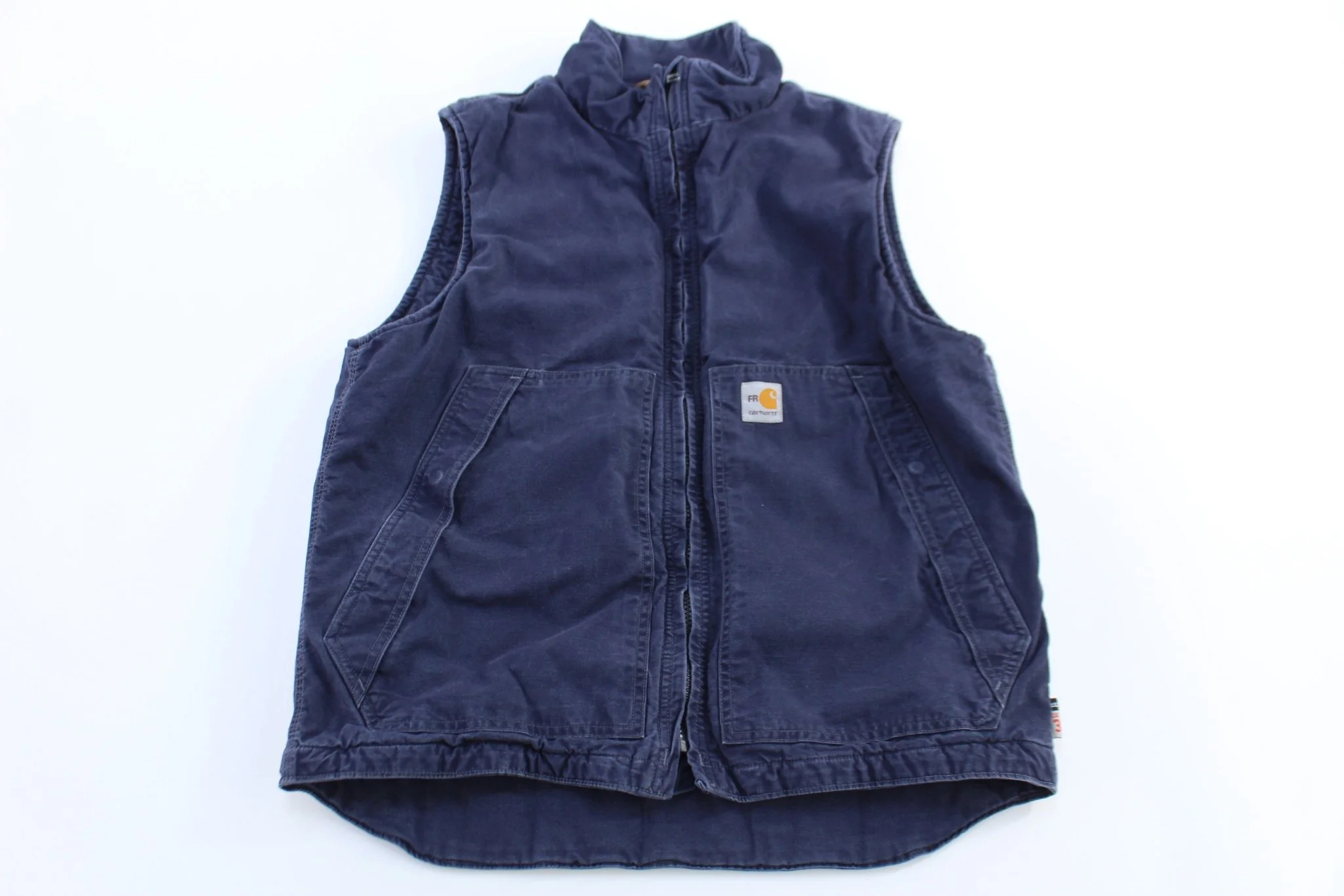 Carhartt Logo Patch Blue Flames Resistant Full Zip Vest