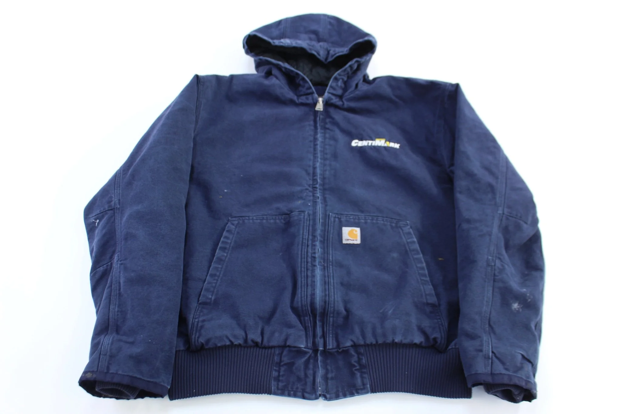 Carhartt Logo Patch Blue Full Zip Hooded Jacket