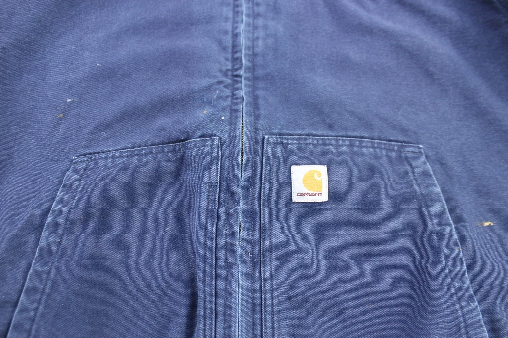 Carhartt Logo Patch Blue Full Zip Hooded Jacket - Image 3