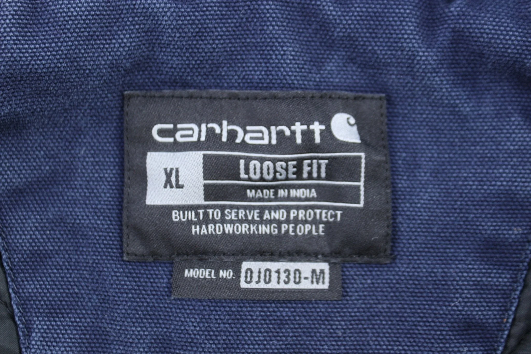 Carhartt Logo Patch Blue Full Zip Hooded Jacket - Image 5