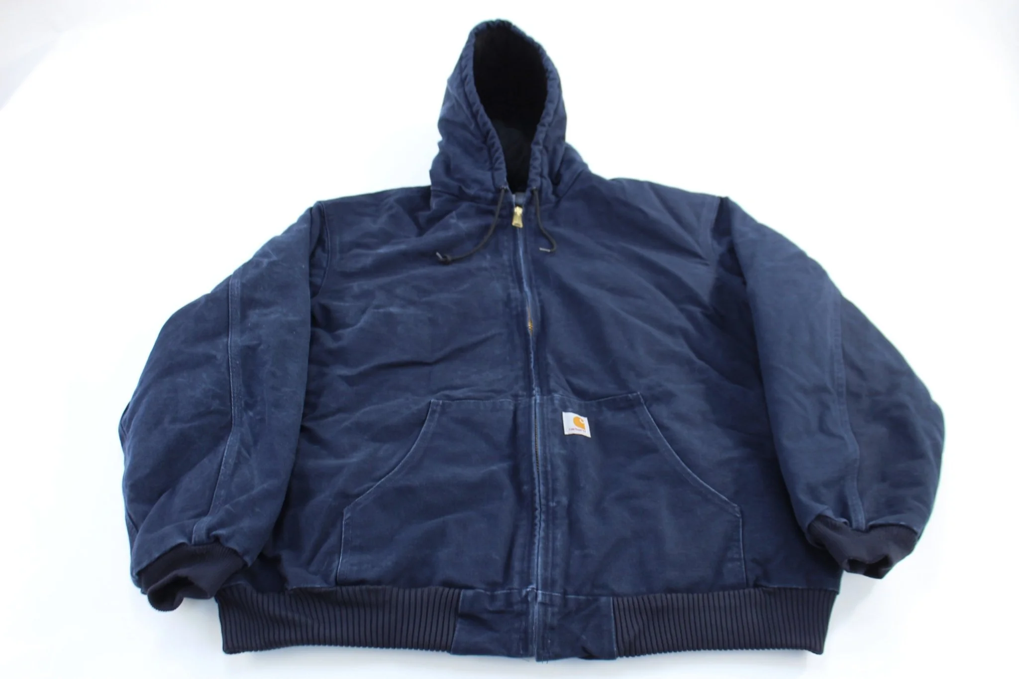 Carhartt Logo Patch Blue Full Zip Hooded Jacket