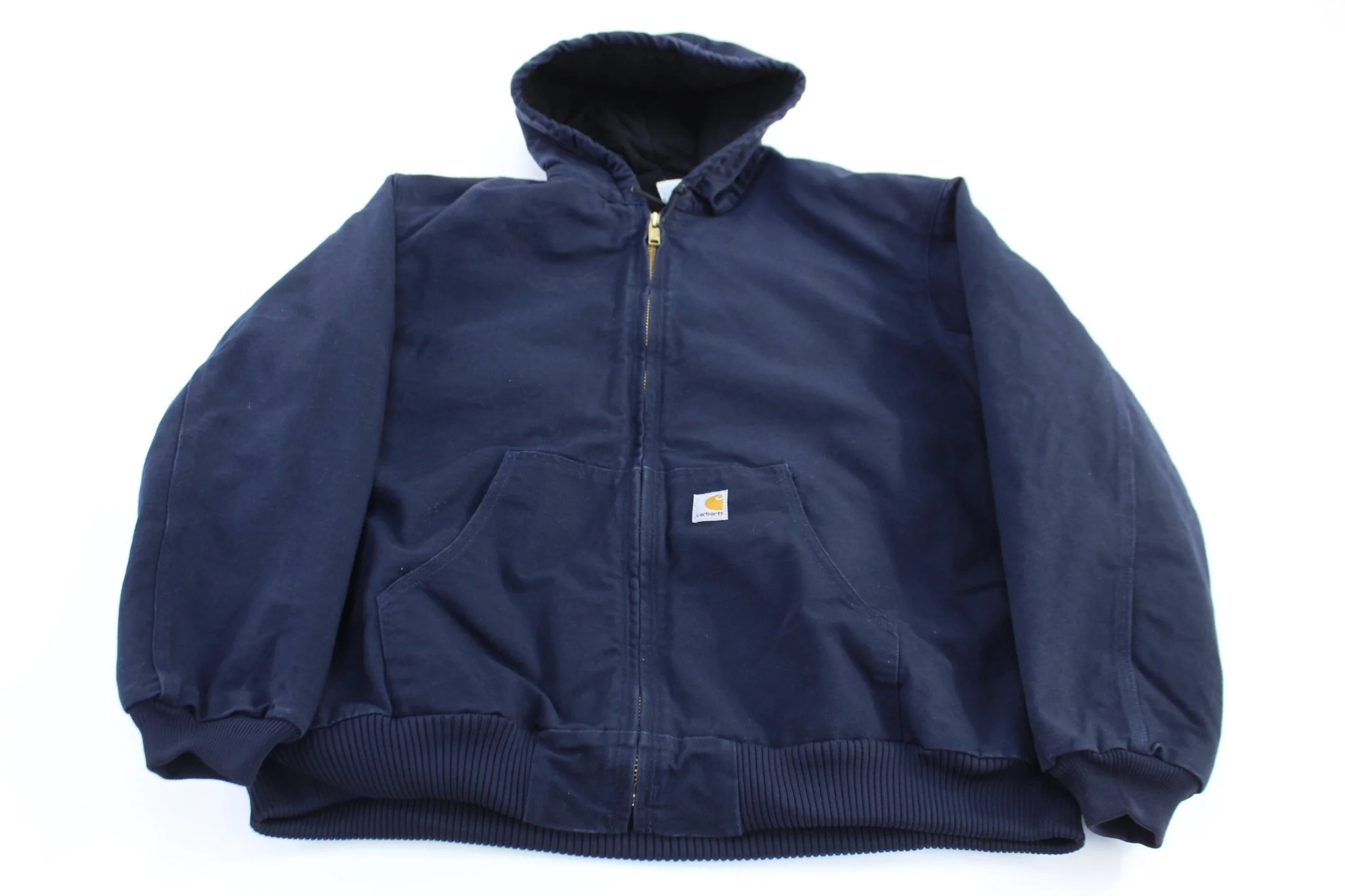 Carhartt Logo Patch Blue Full Zip Hooded Jacket