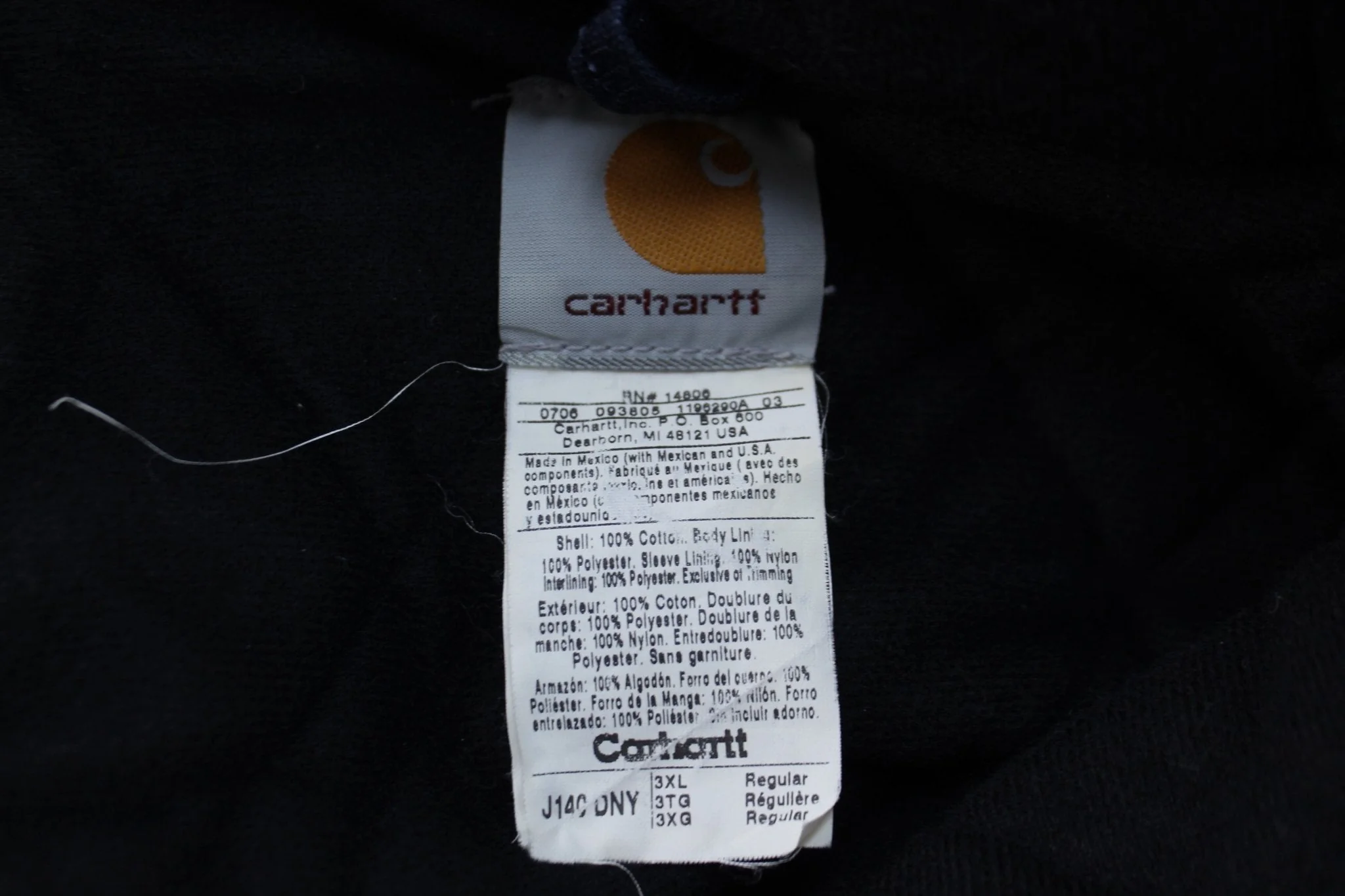 Carhartt Logo Patch Blue Full Zip Hooded Jacket - Image 4