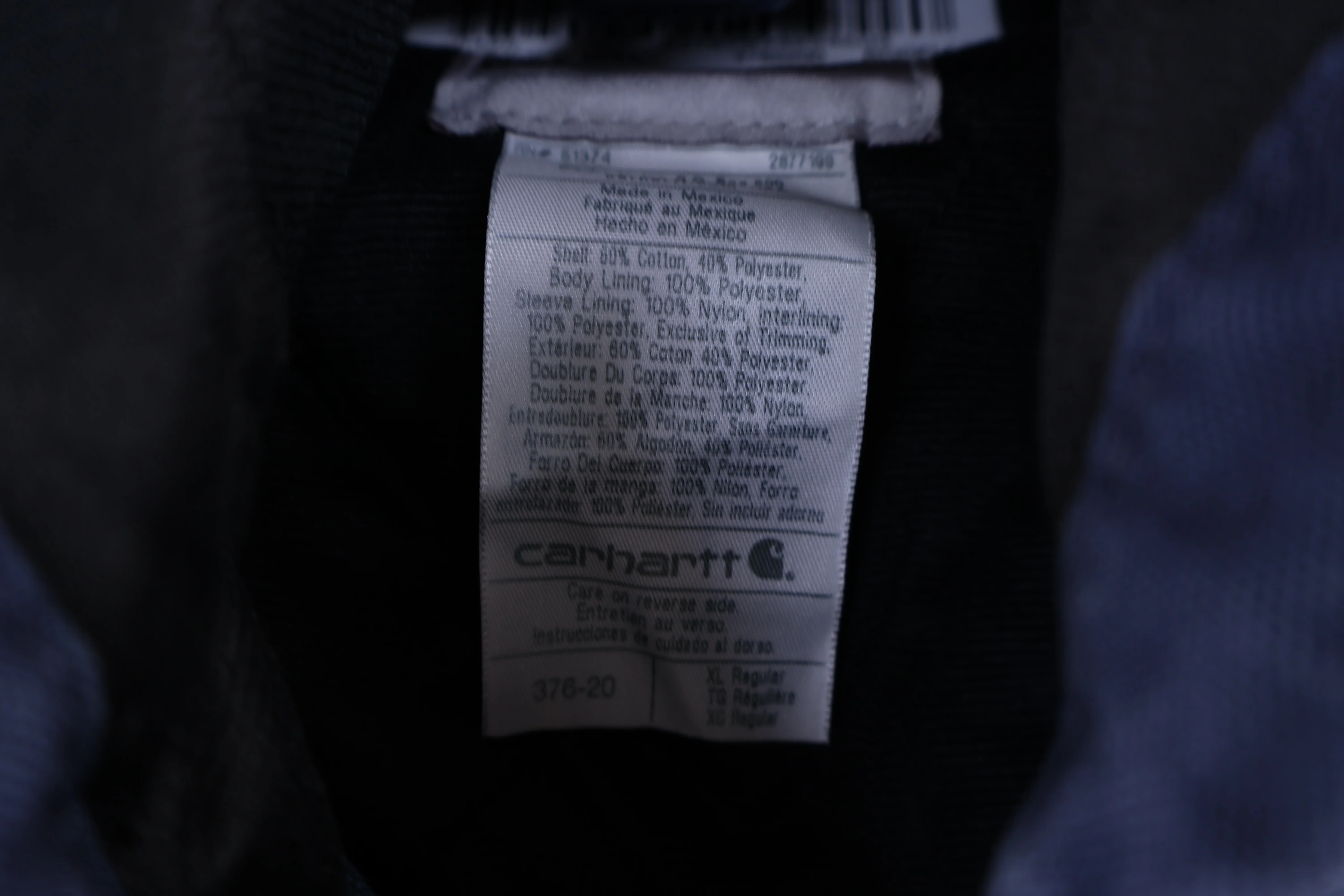 Carhartt Logo Patch Blue Full Zip Jacket - Image 3