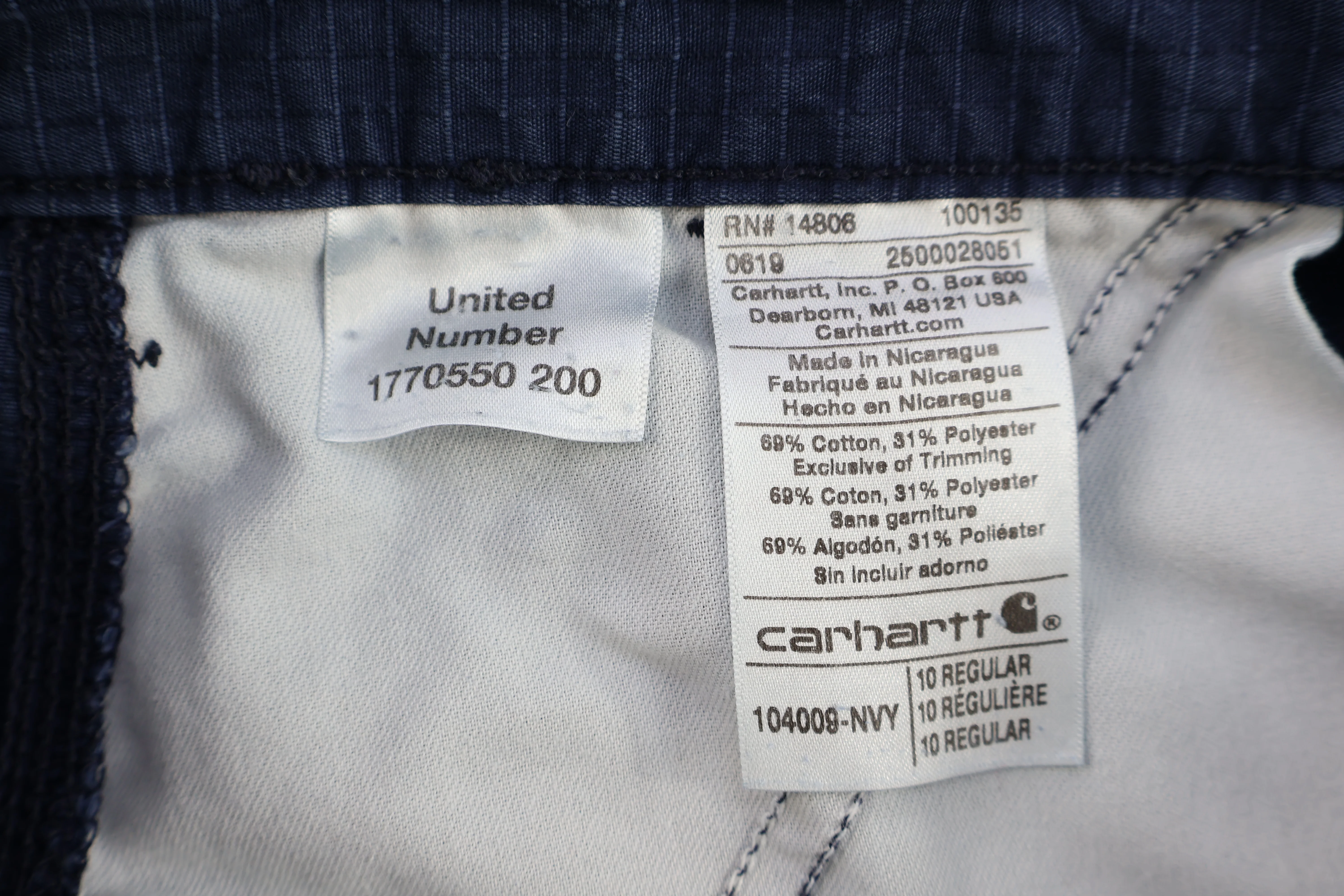 Carhartt Logo Patch Blue Pants - Image 3