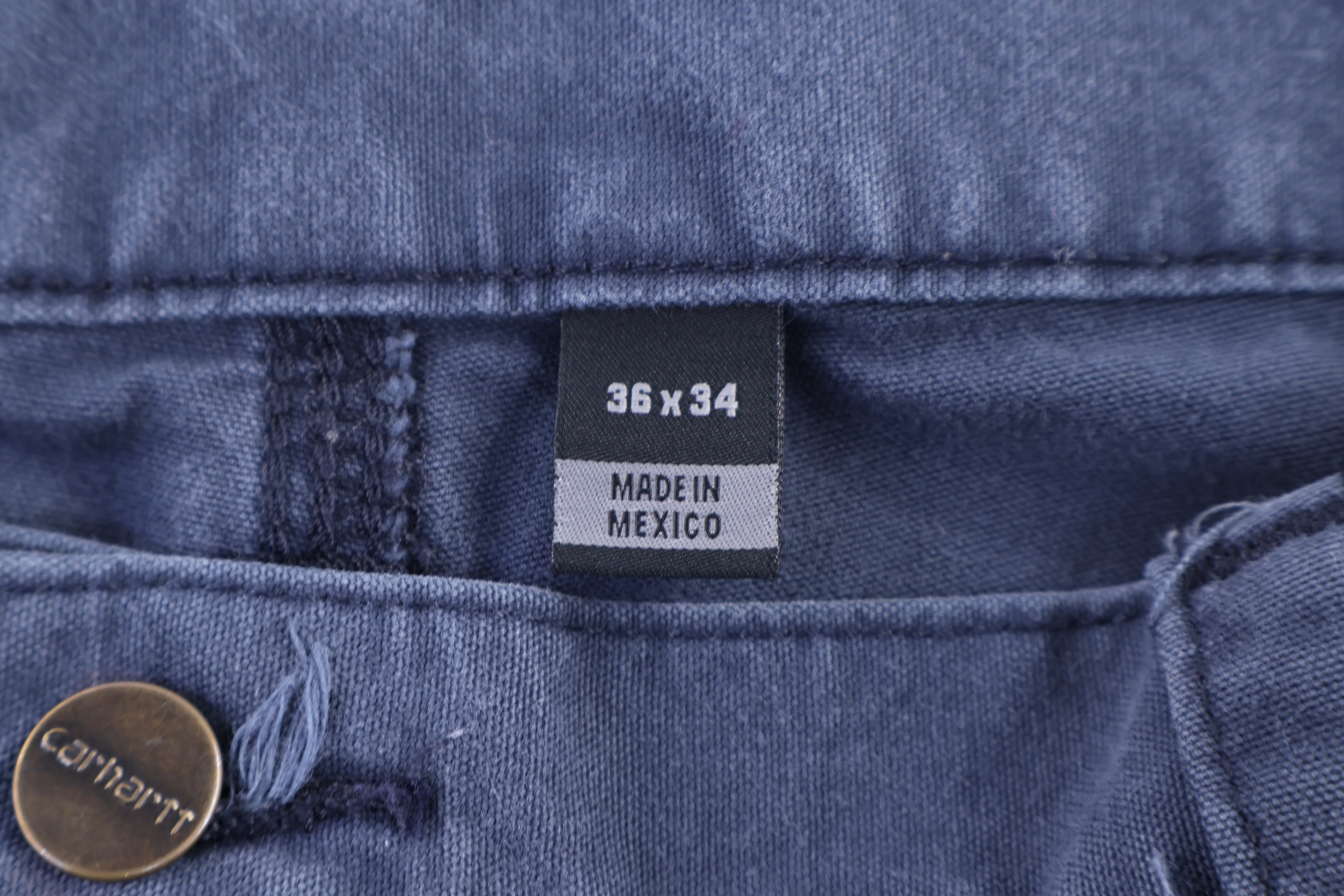 Carhartt Logo Patch Blue Pants - Image 4