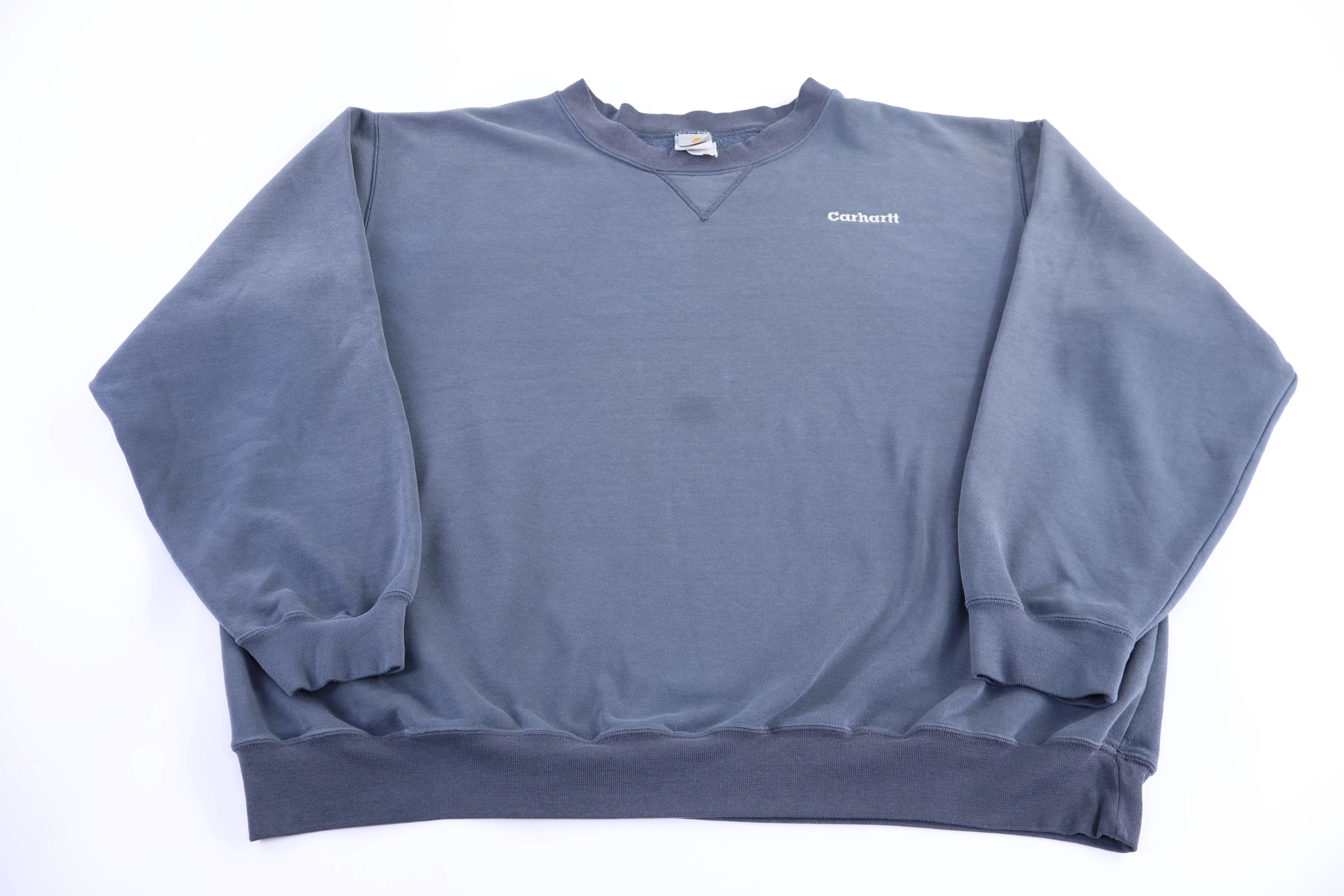 90’s Carhartt Logo Patch Blue Sweatshirt