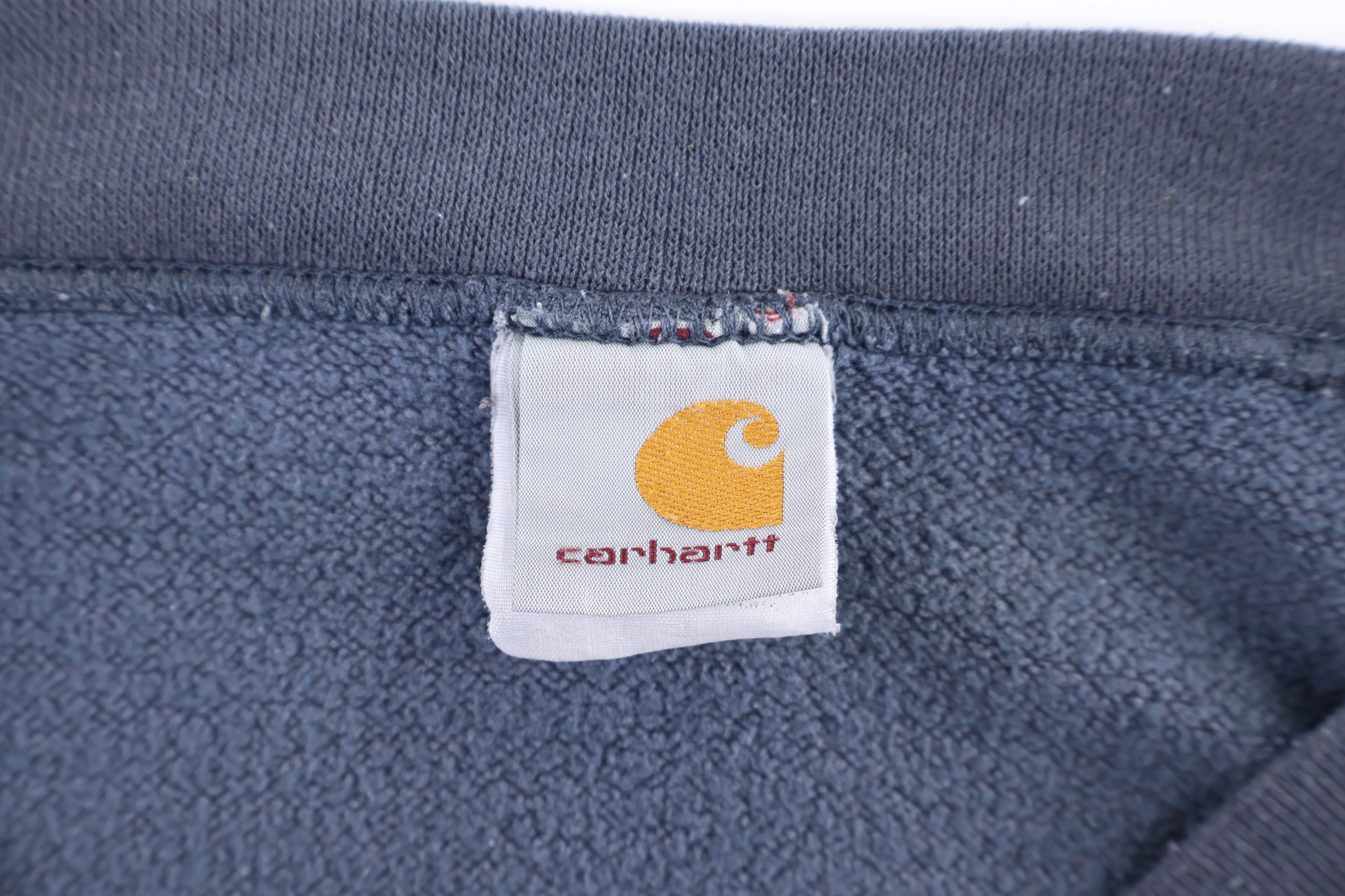 90’s Carhartt Logo Patch Blue Sweatshirt - Image 4