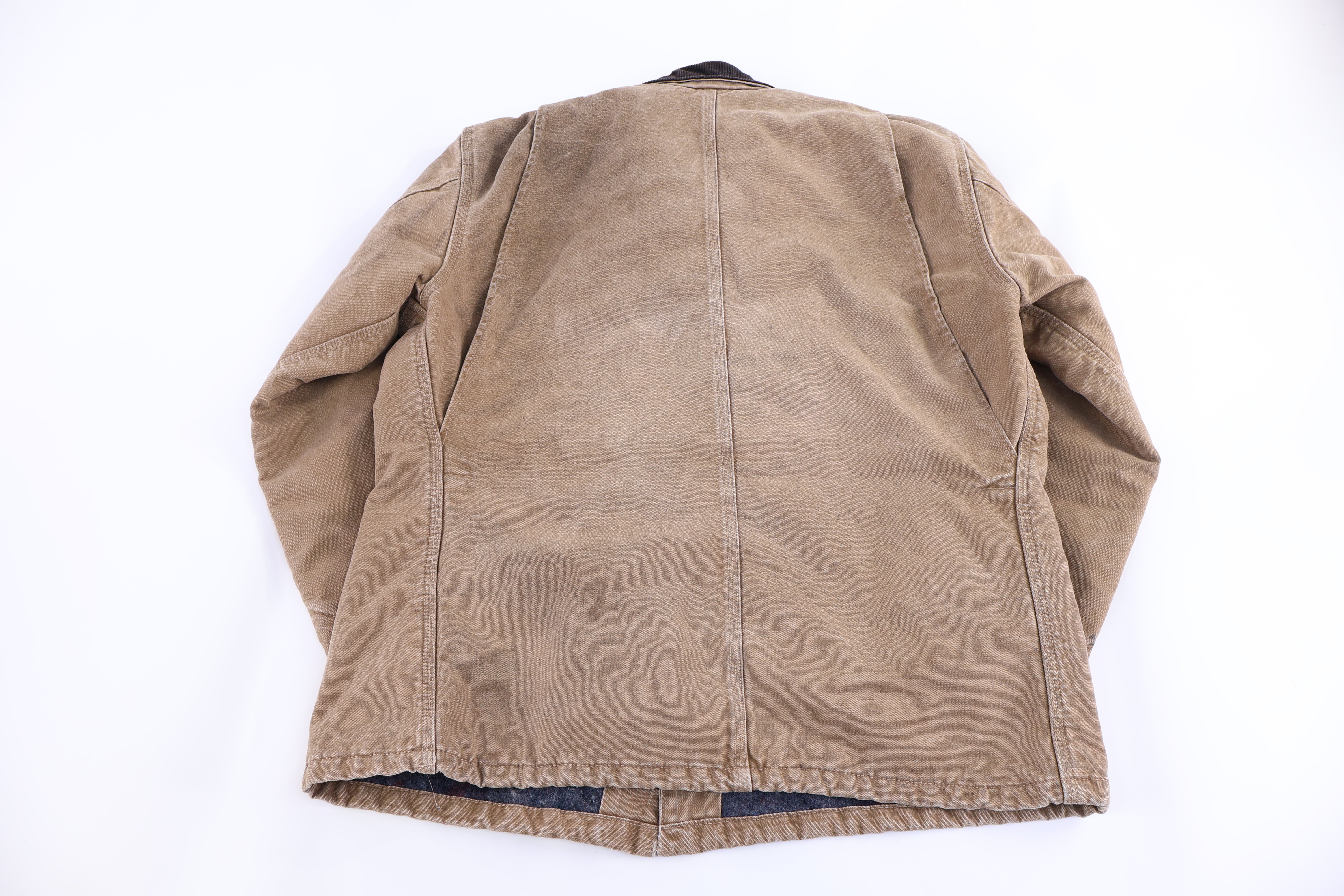 Carhartt Logo Patch Brown Blanket Lined Chore Jacket - Image 2