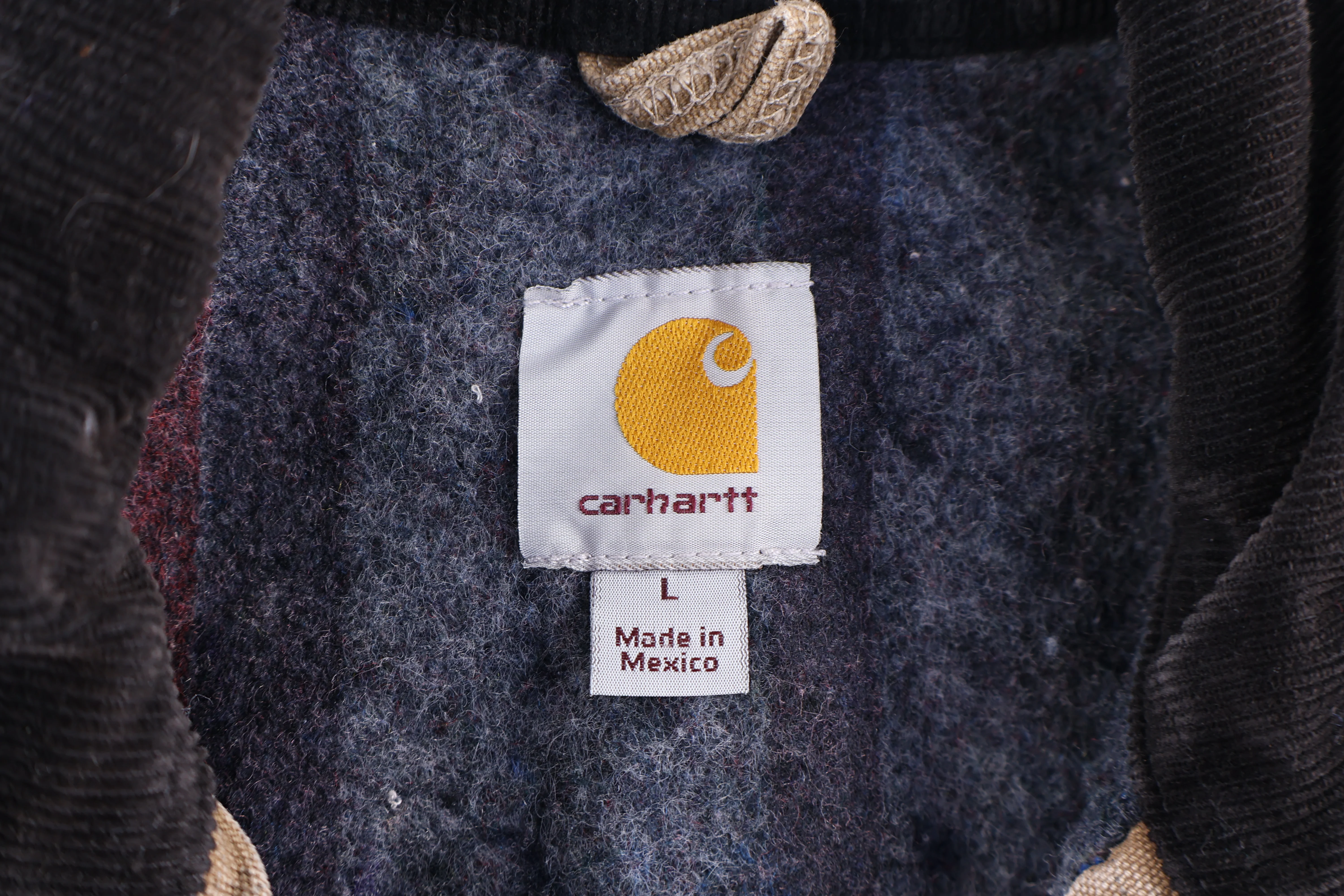 Carhartt Logo Patch Brown Blanket Lined Chore Jacket - Image 4