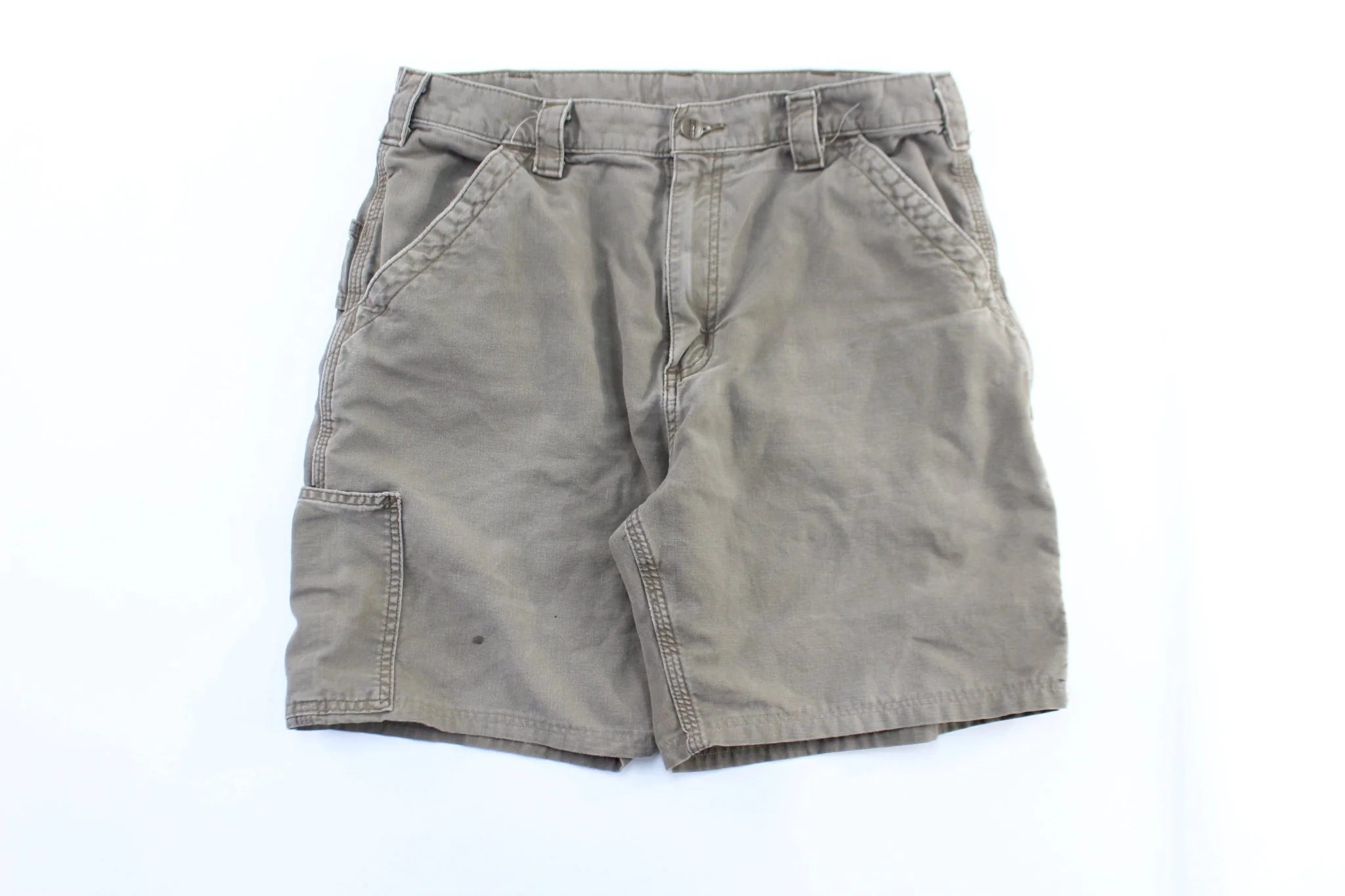 Carhartt Logo Patch Brown Carpenter Shorts