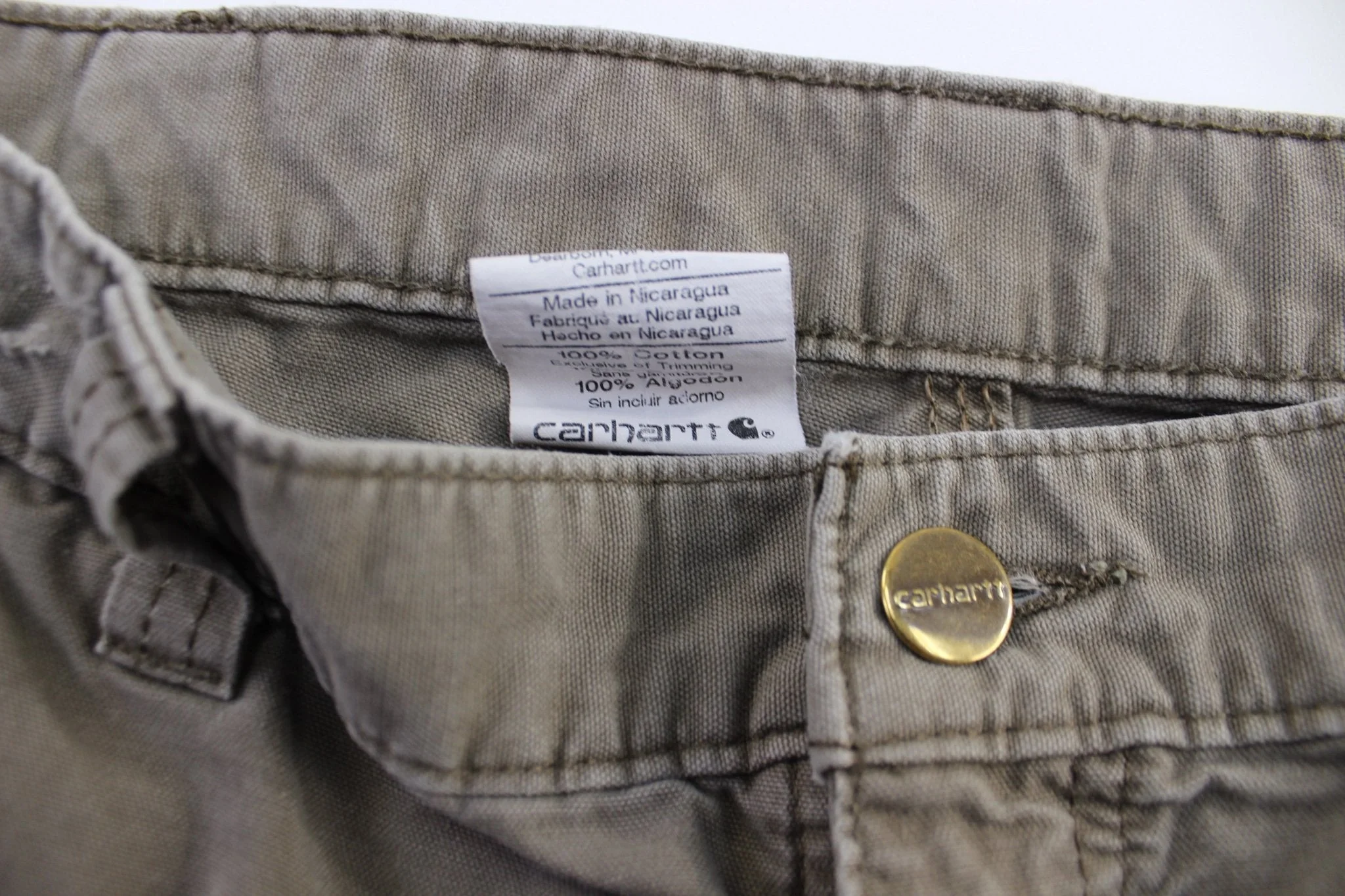 Carhartt Logo Patch Brown Carpenter Shorts - Image 3