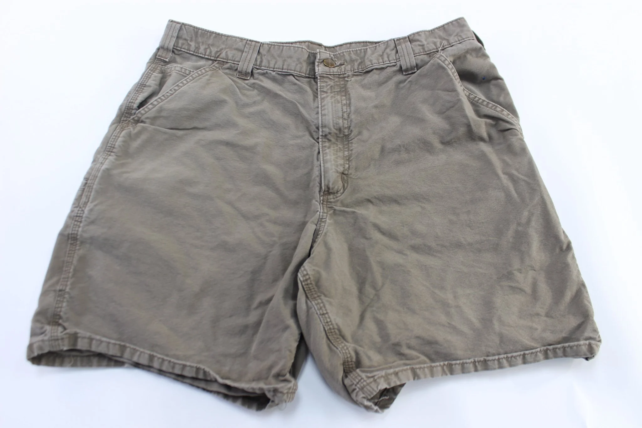 Carhartt Logo Patch Brown Carpenter Shorts