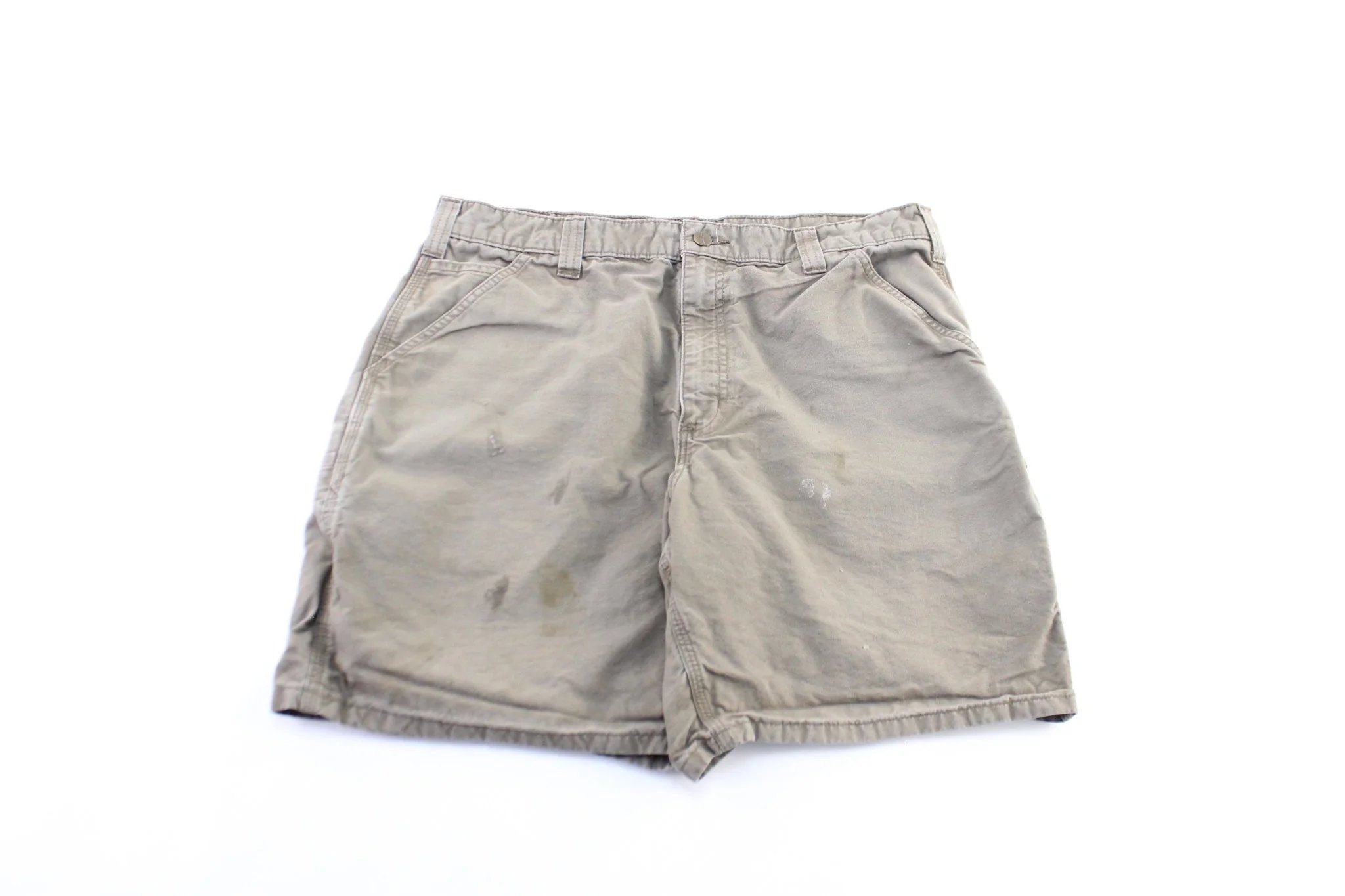 Carhartt Logo Patch Brown Carpenter Shorts