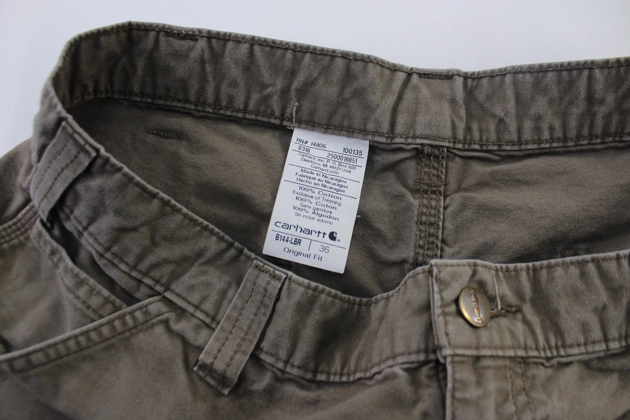 Carhartt Logo Patch Brown Carpenter Shorts - Image 3