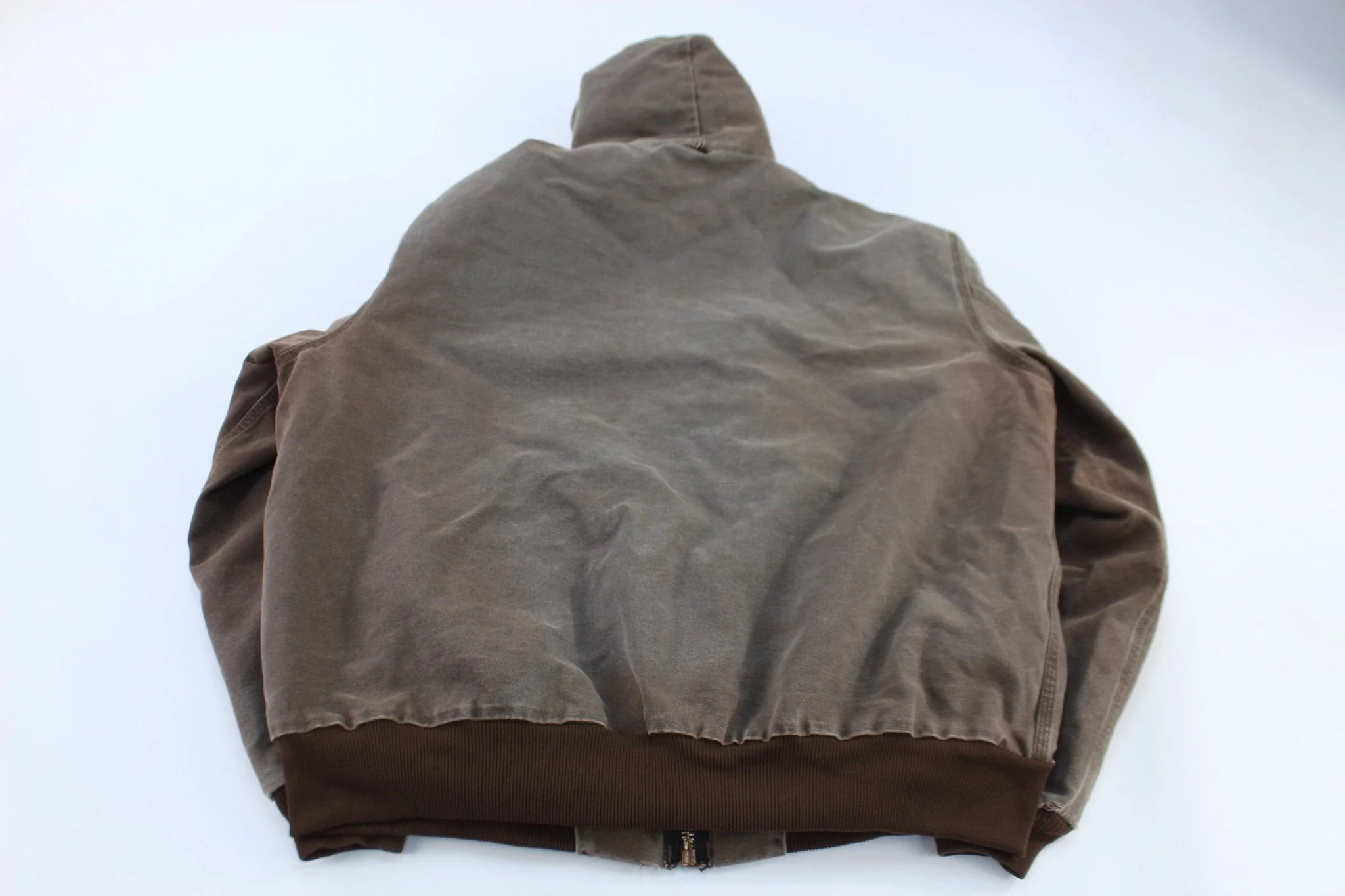 Carhartt Logo Patch Brown Full Zip Hooded Jacket - Image 2