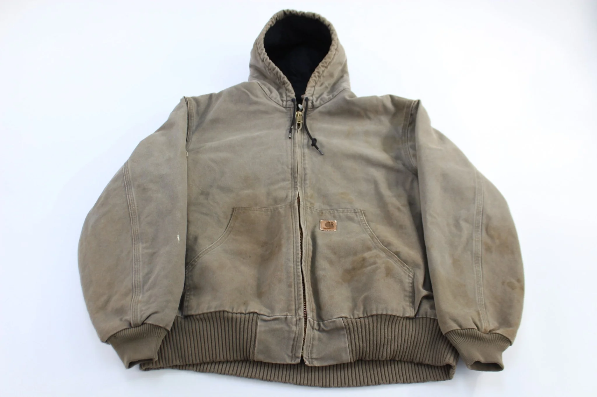 Carhartt Logo Patch Brown Full Zip Hooded Jacket