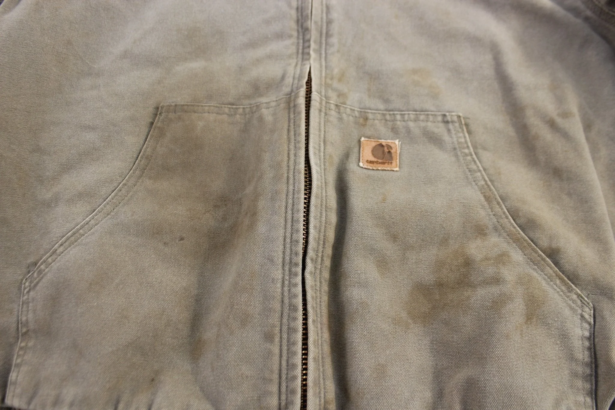 Carhartt Logo Patch Brown Full Zip Hooded Jacket - Image 4