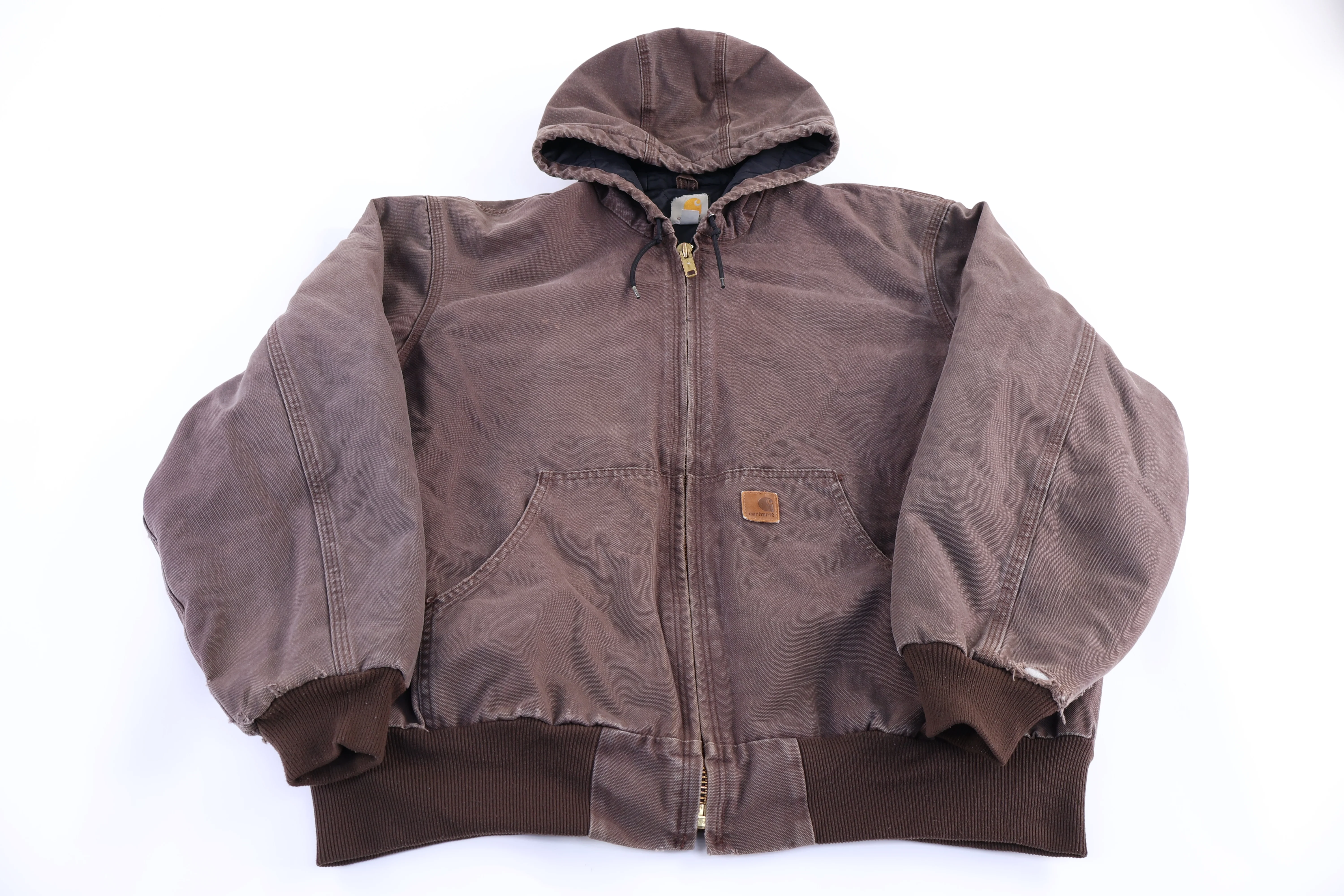 Carhartt Logo Patch Brown Full Zip Jacket