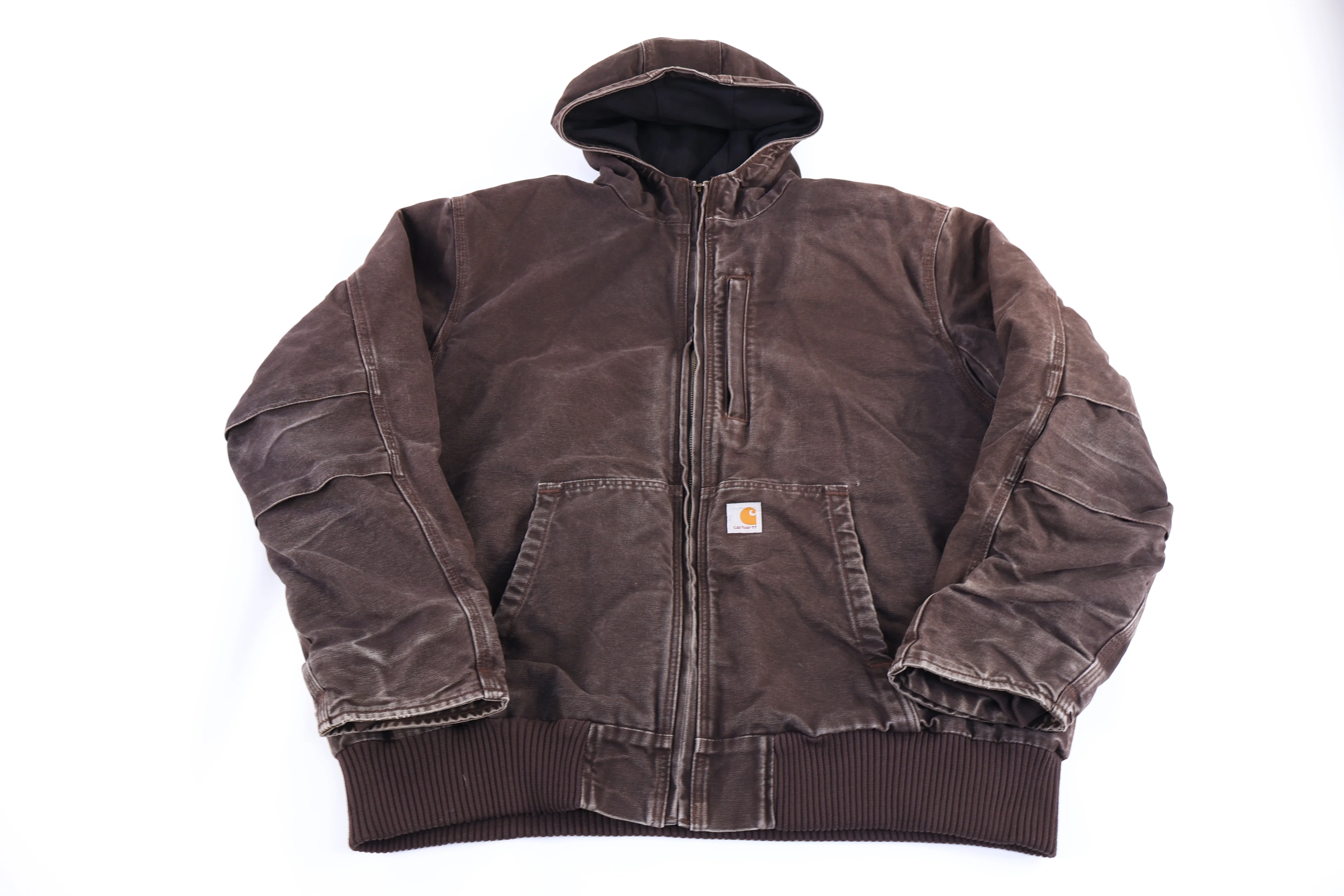 Carhartt Logo Patch Brown Full Zip Jacket