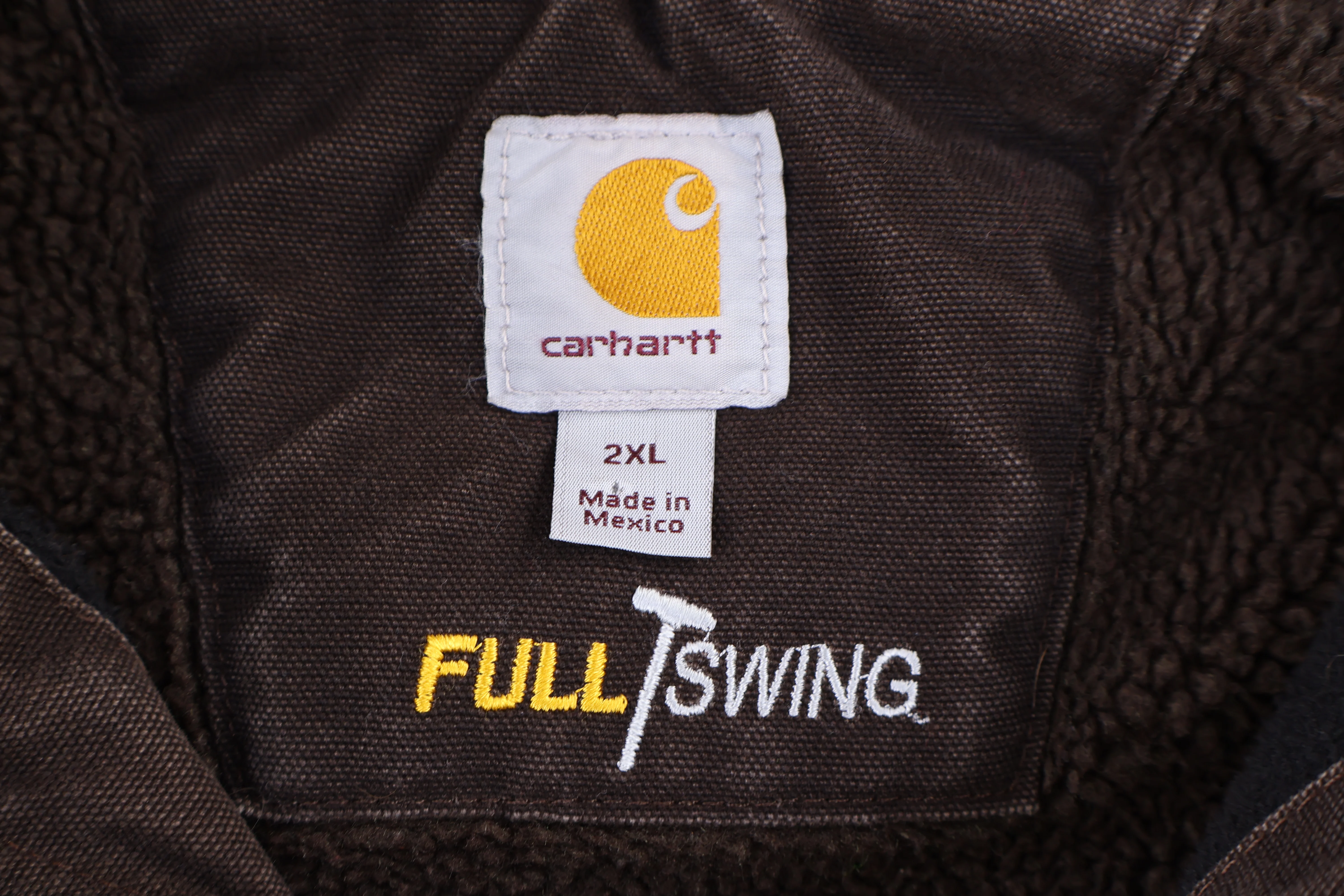 Carhartt Logo Patch Brown Full Zip Jacket - Image 3