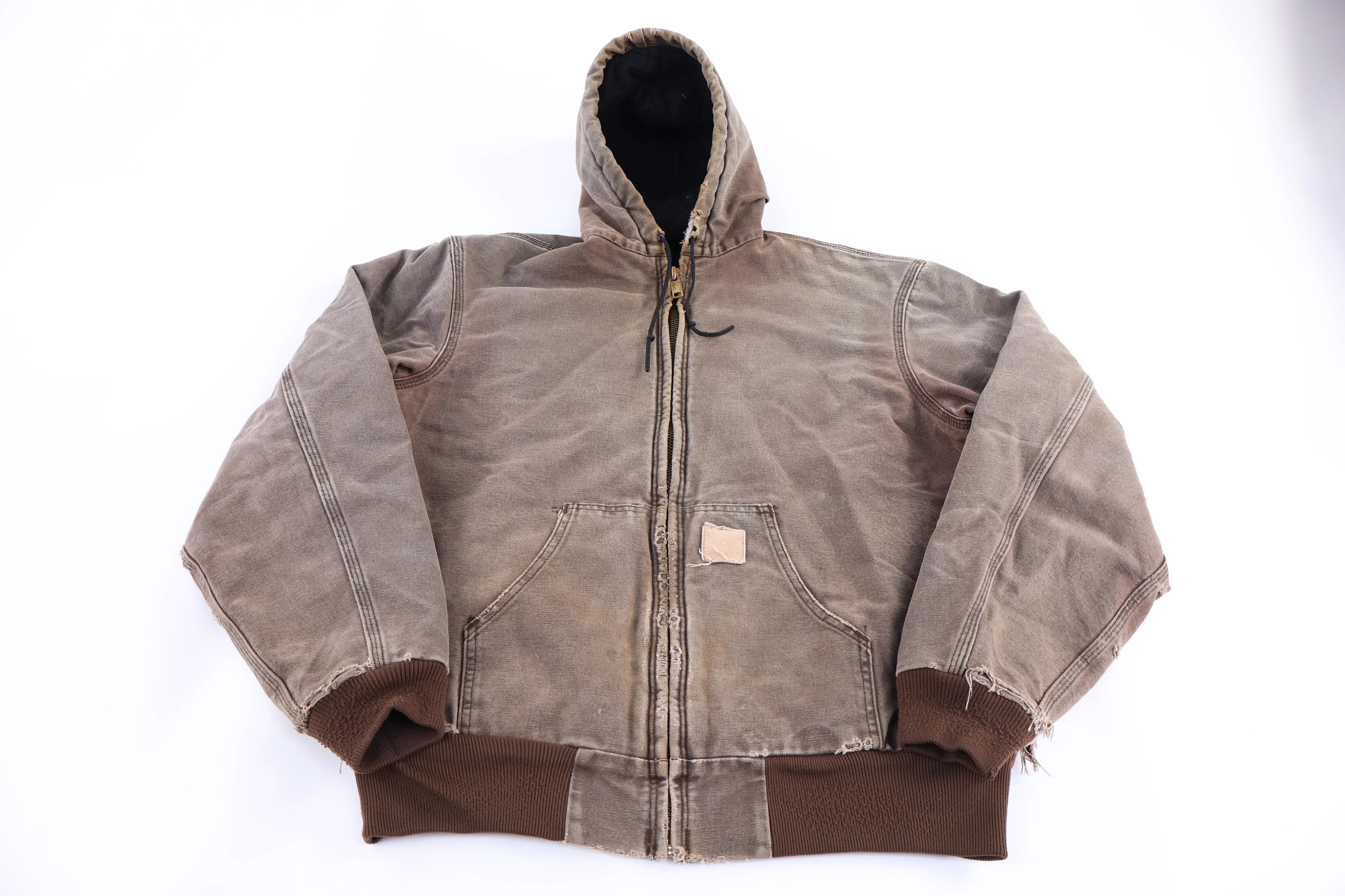 Carhartt Logo Patch Brown Full Zip Jacket