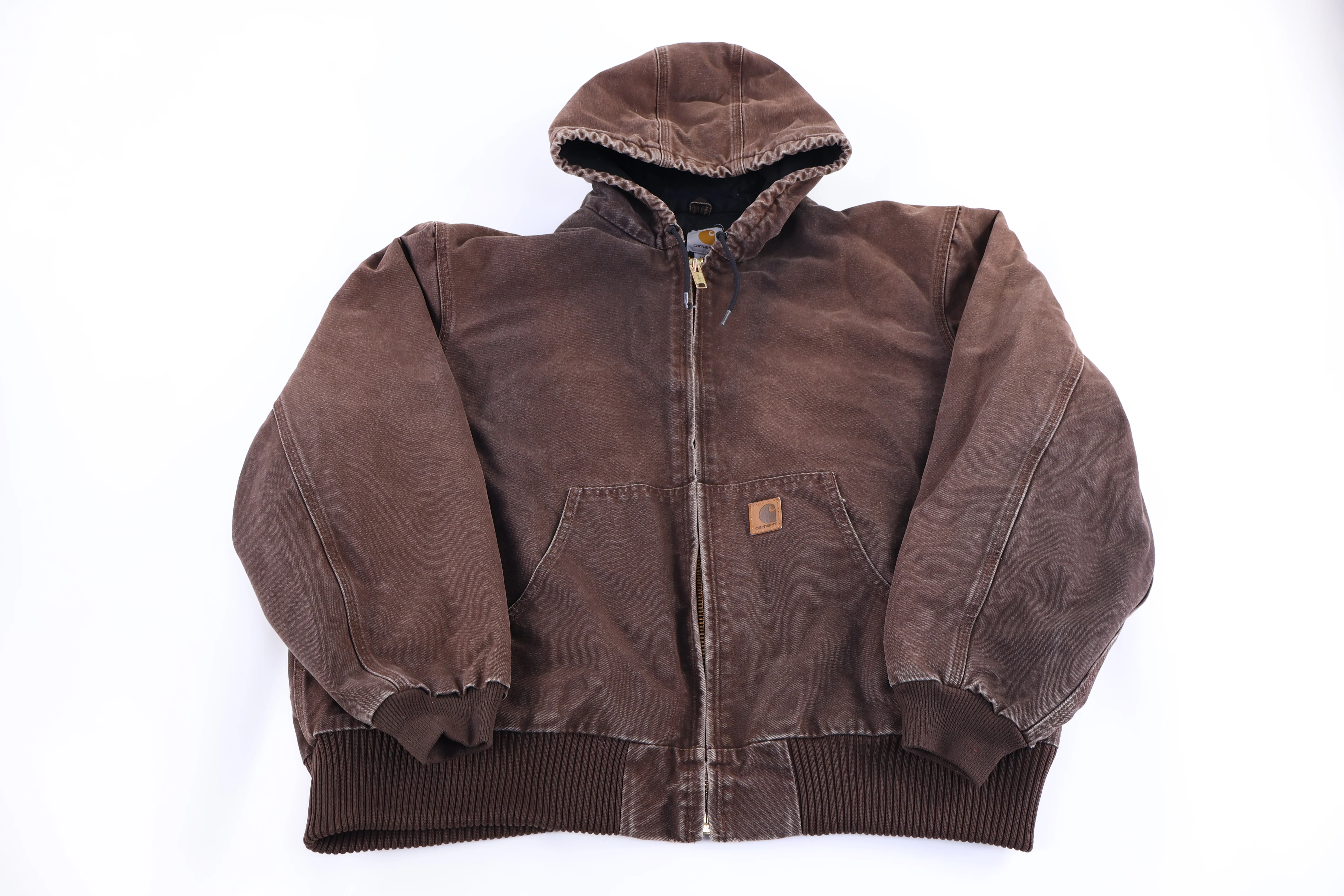 Carhartt Logo Patch Brown Full Zip Jacket
