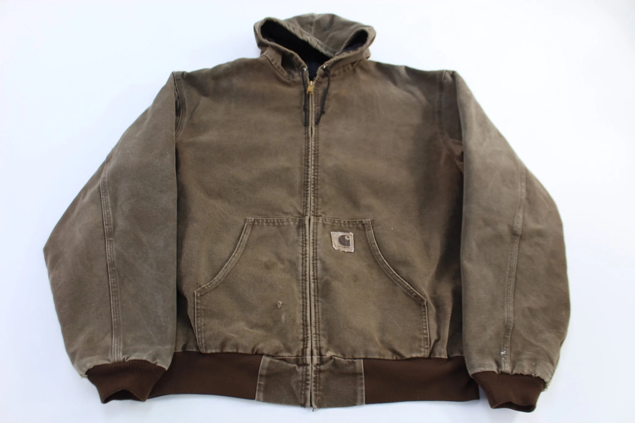 Carhartt Logo Patch Brown Full Zip Jacket