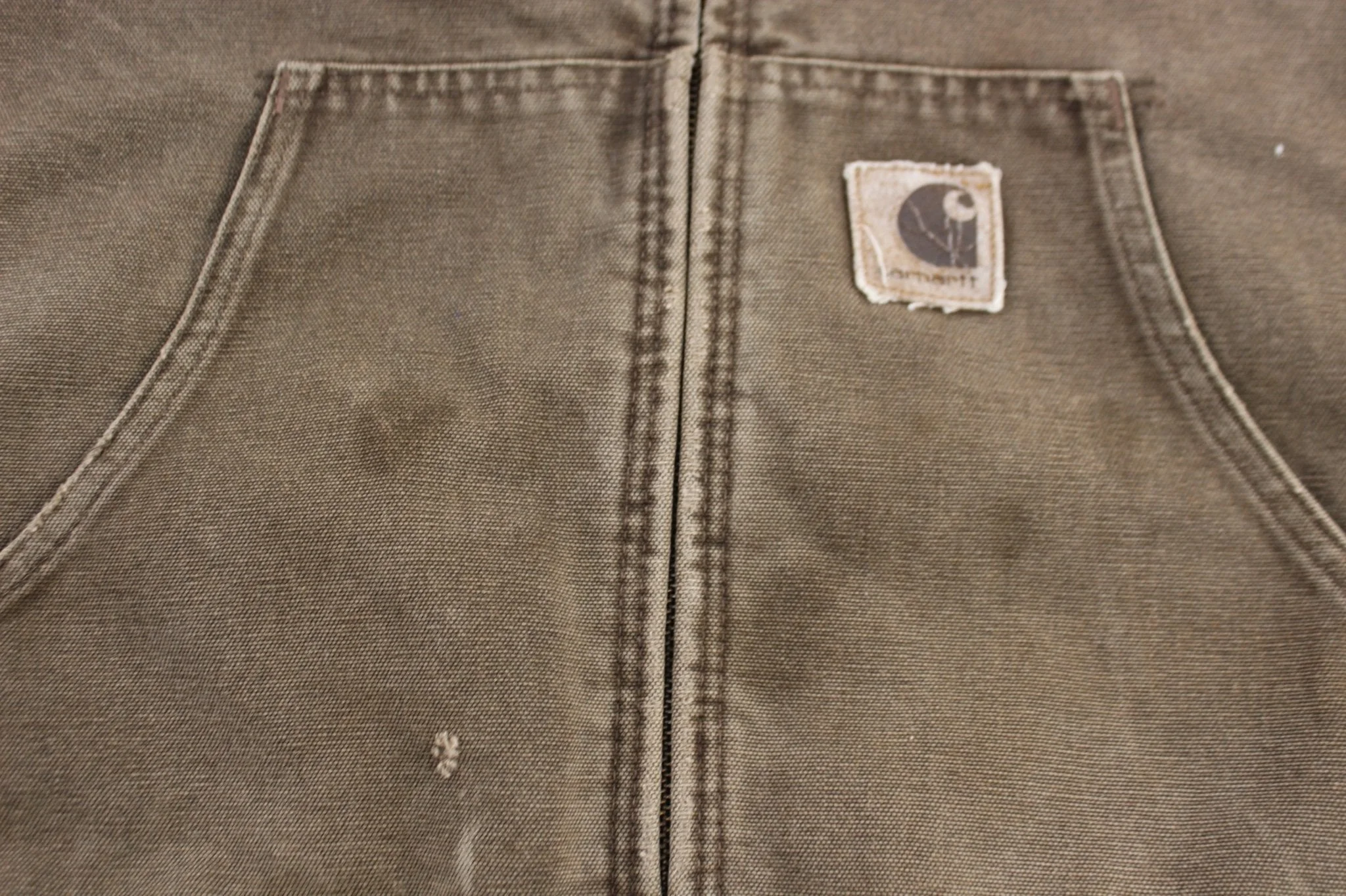 Carhartt Logo Patch Brown Full Zip Jacket - Image 3