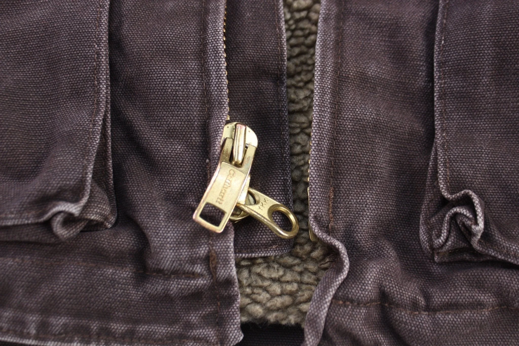 Carhartt Logo Patch Brown Full Zip Jacket - Image 3