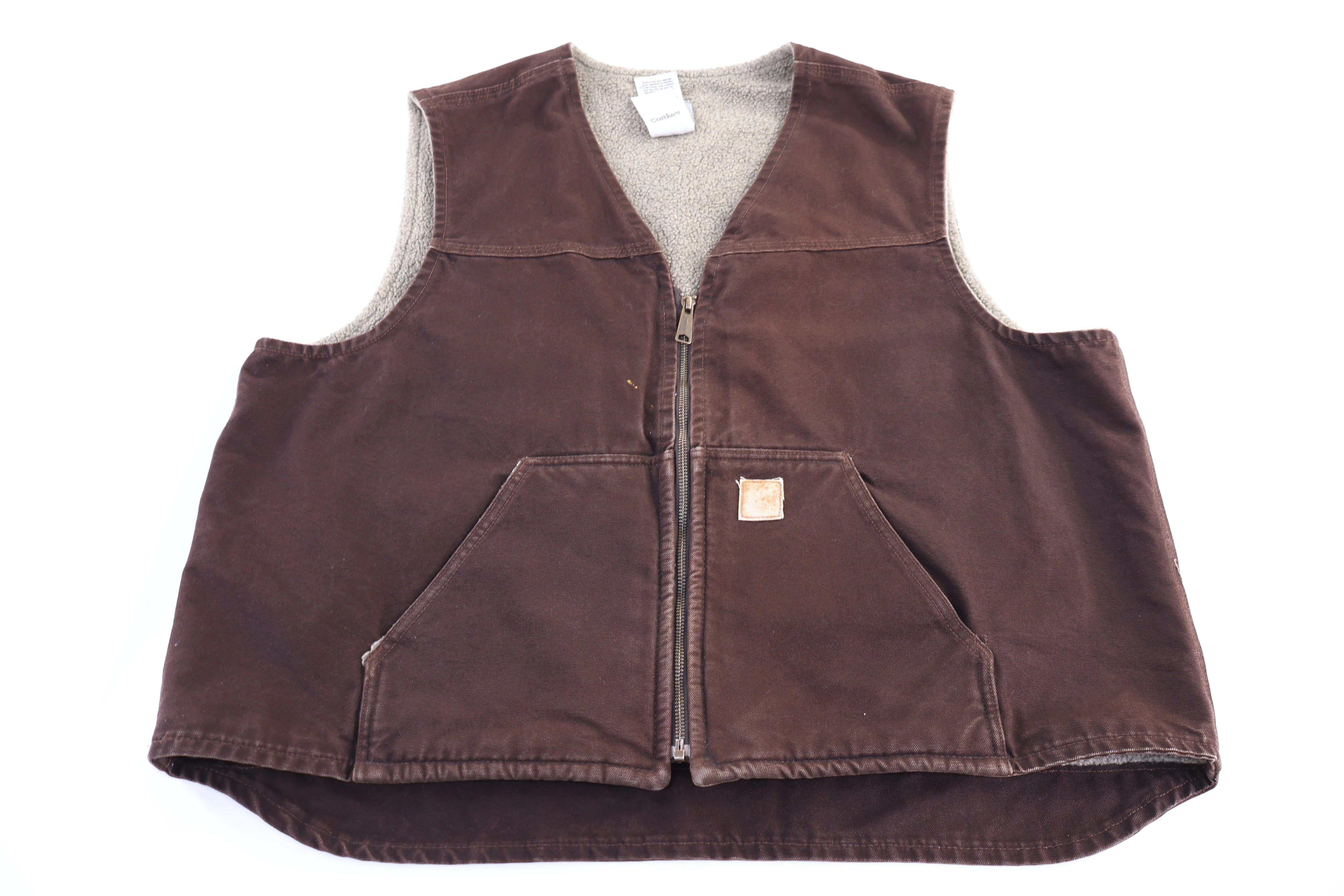 Carhartt Logo Patch Brown Full Zip Vest