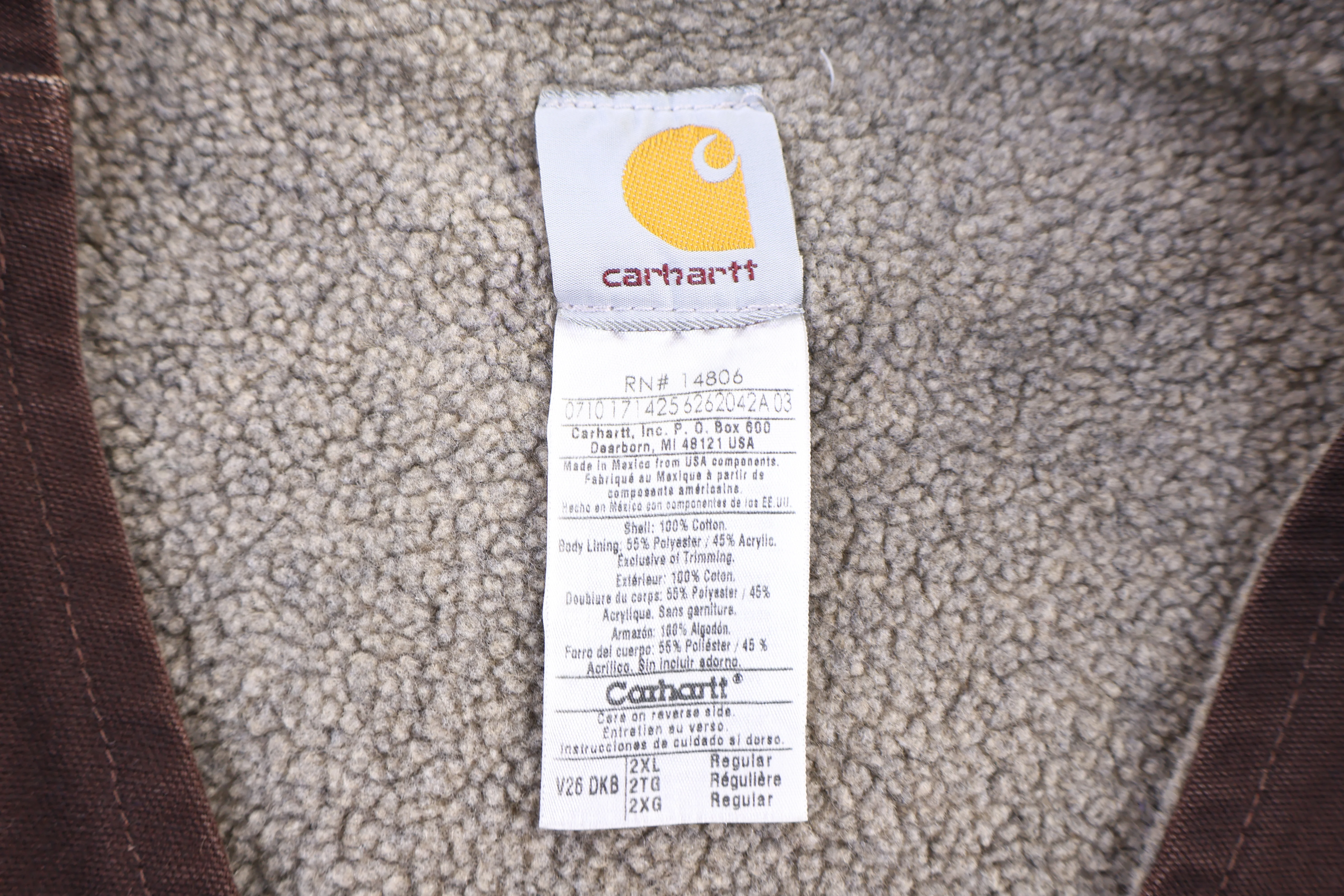 Carhartt Logo Patch Brown Full Zip Vest - Image 3