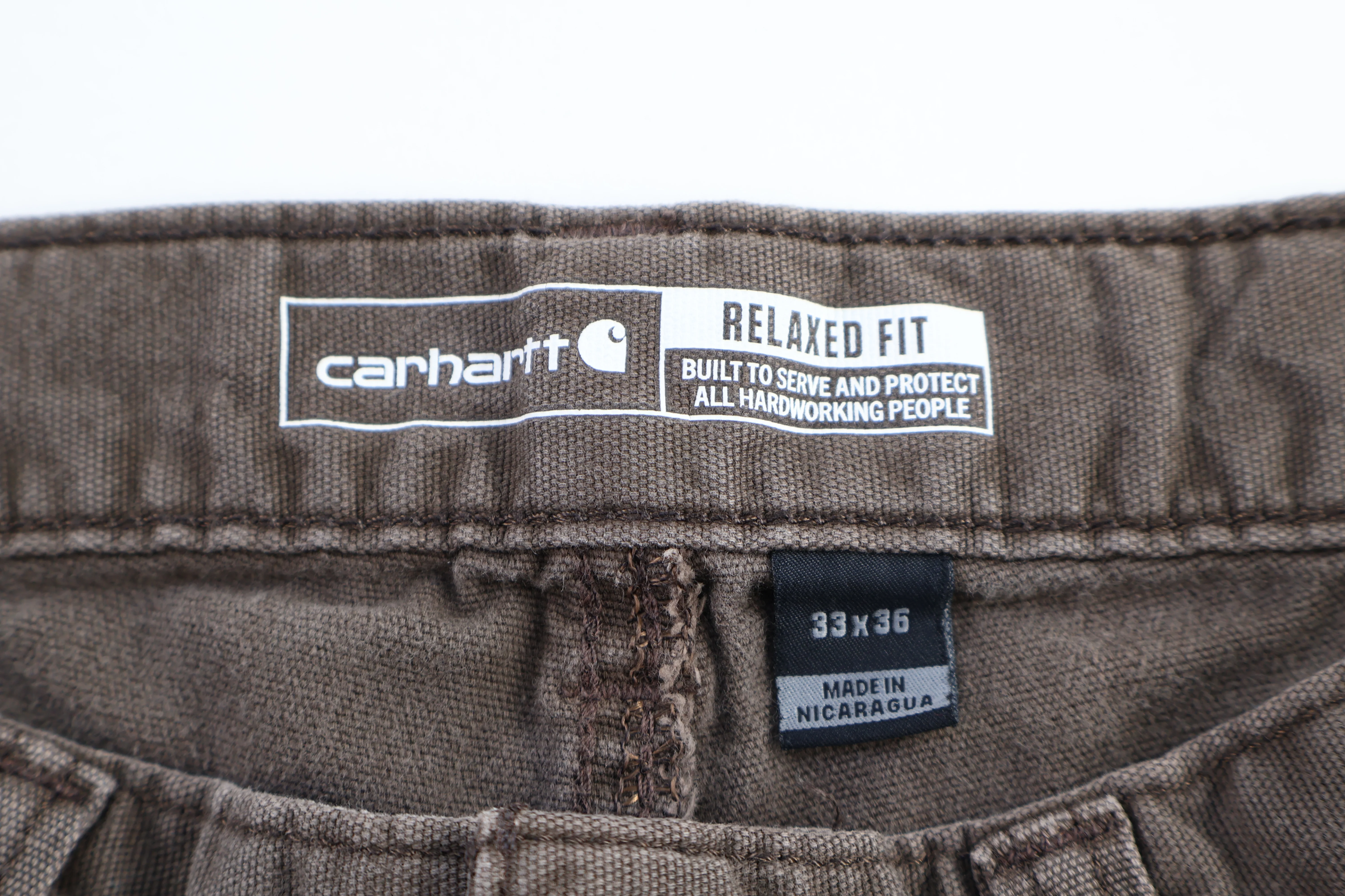 Carhartt Logo Patch Brown Relaxed Fit Pants - Image 3