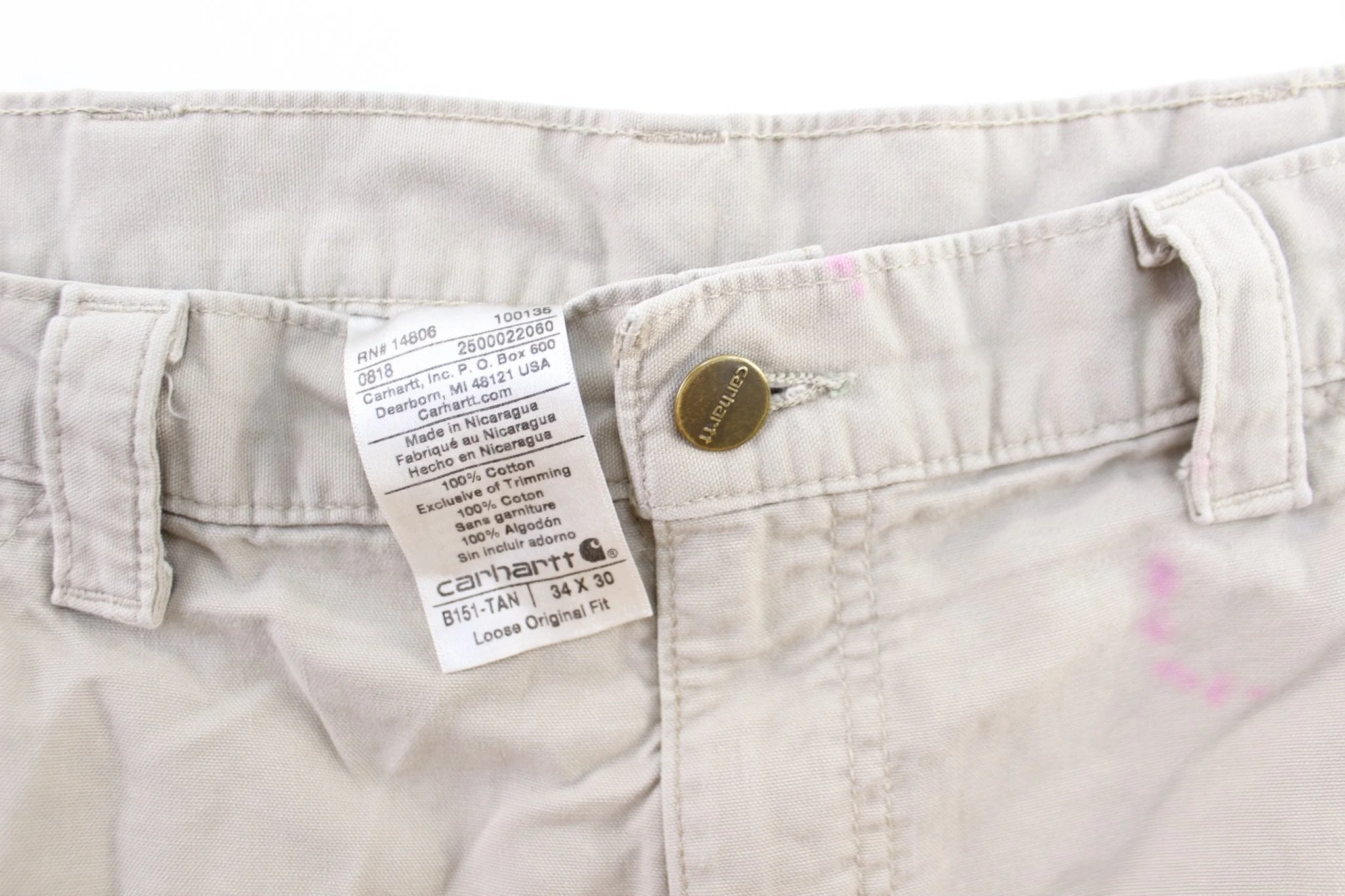 Carhartt Logo Patch Off White Shorts - Image 3