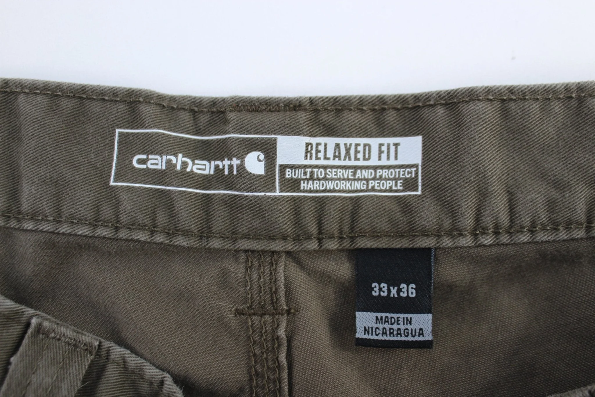 Carhartt Logo Patch Dark Coffee Relaxed Fit Pants - Image 3
