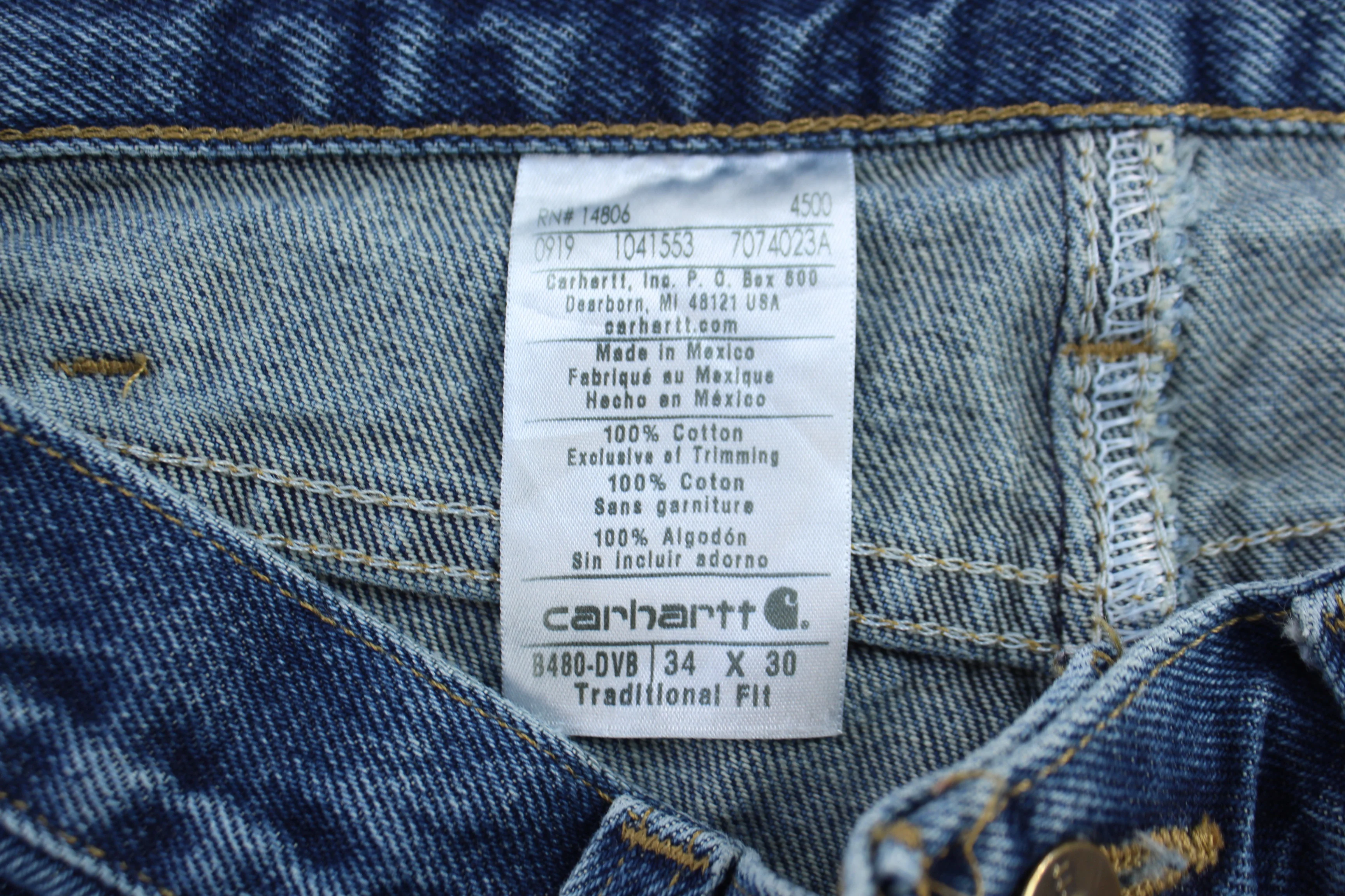 Carhartt Logo Patch Dark Denim Jeans - Image 3