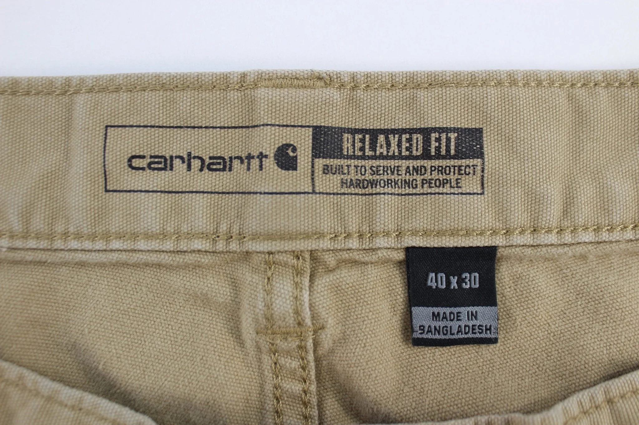 Carhartt Logo Patch Dark Khaki Relaxed Fit Pants - Image 4