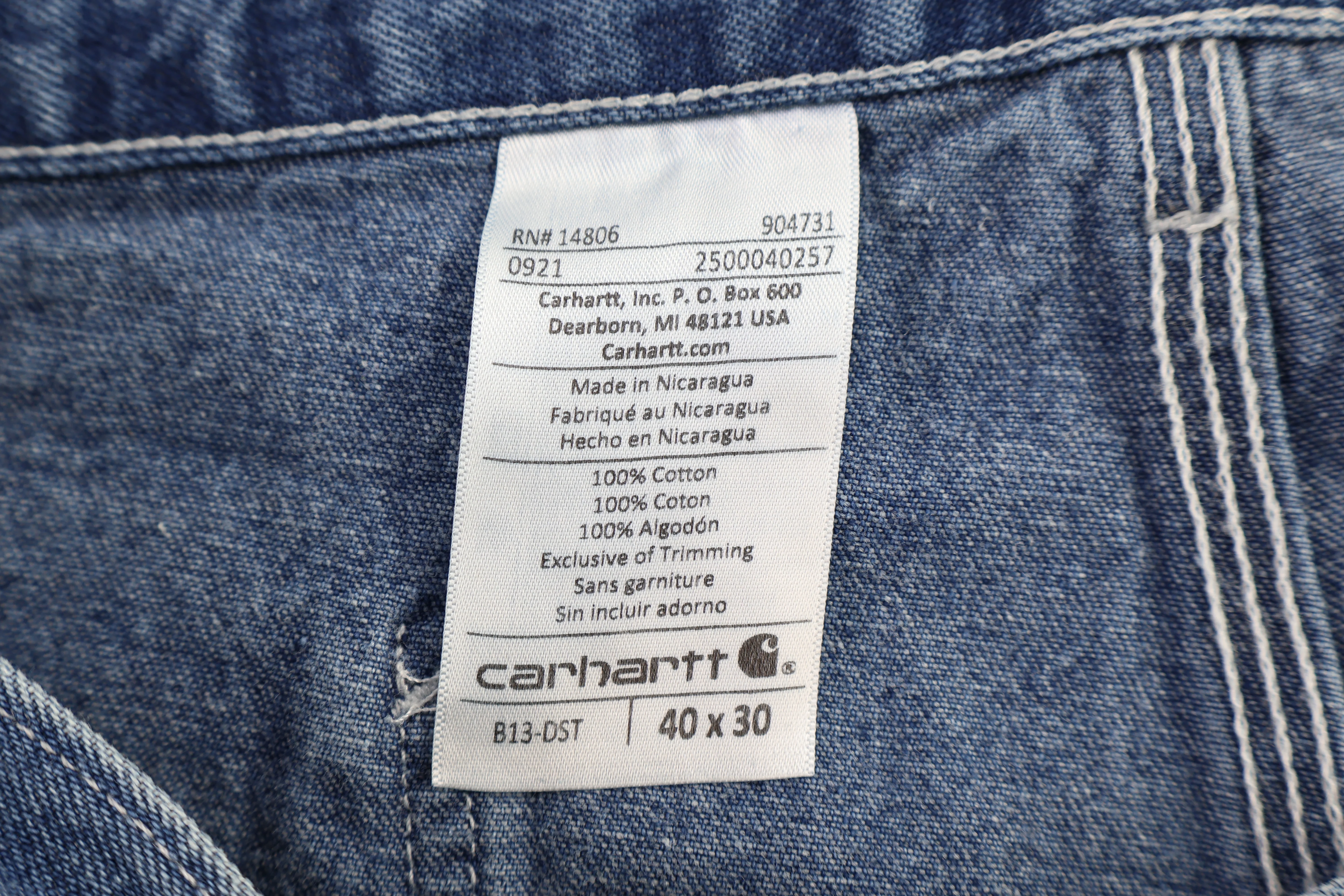 Carhartt Logo Patch Dark Wash Denim Jeans - Image 4