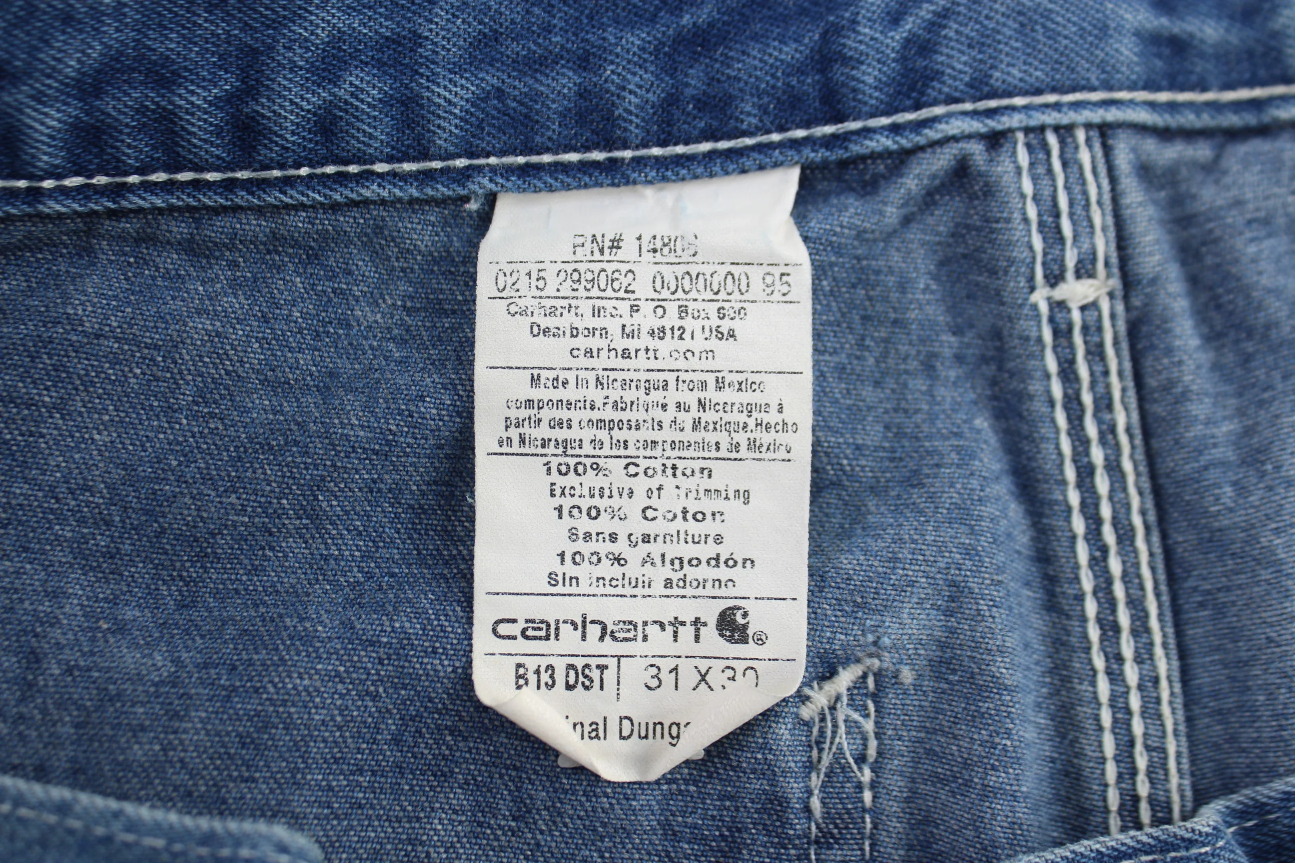 Carhartt Logo Patch Dark Wash Denim Jeans - Image 4