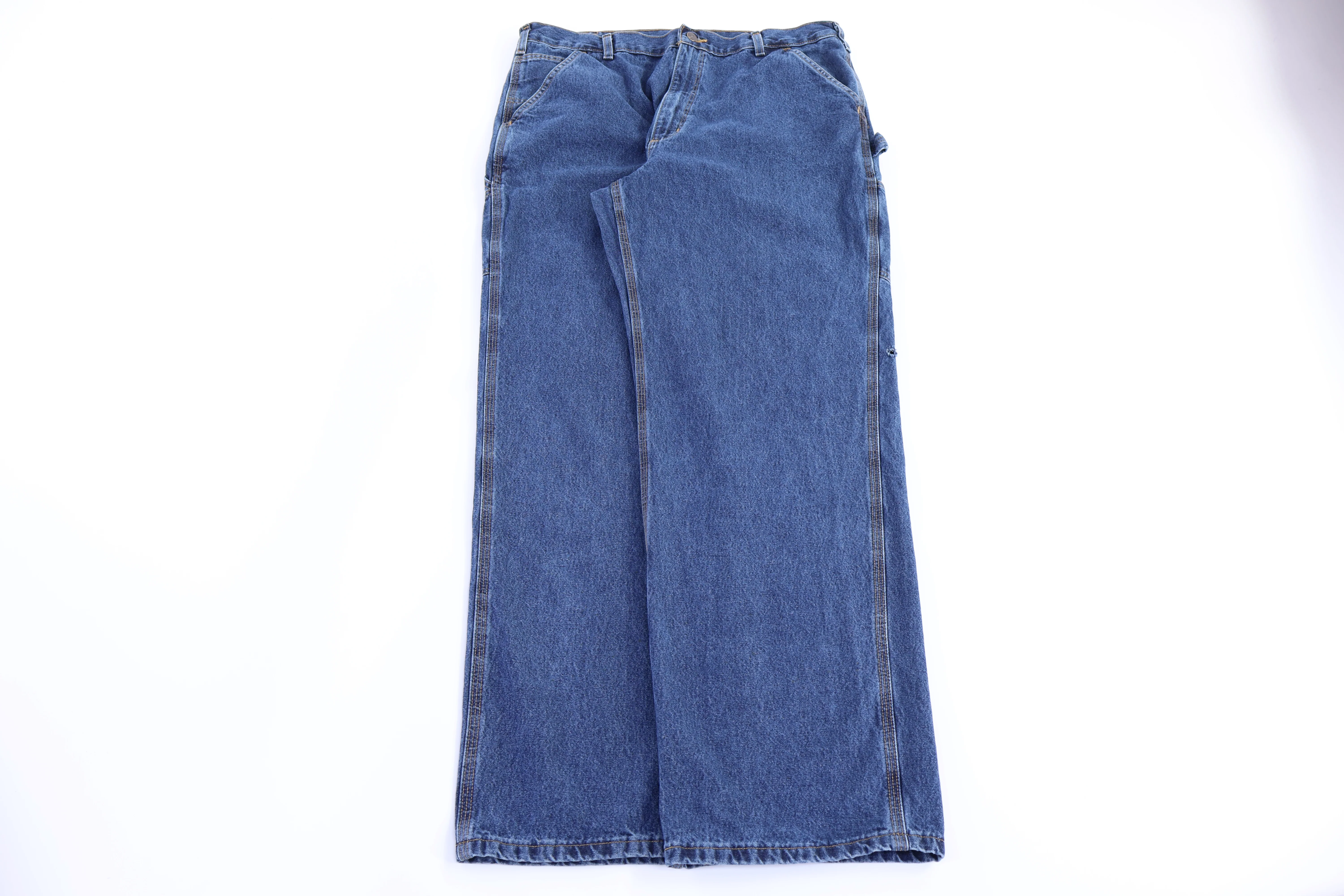 Carhartt Logo Patch Dark Wash Denim Pants - Image 2