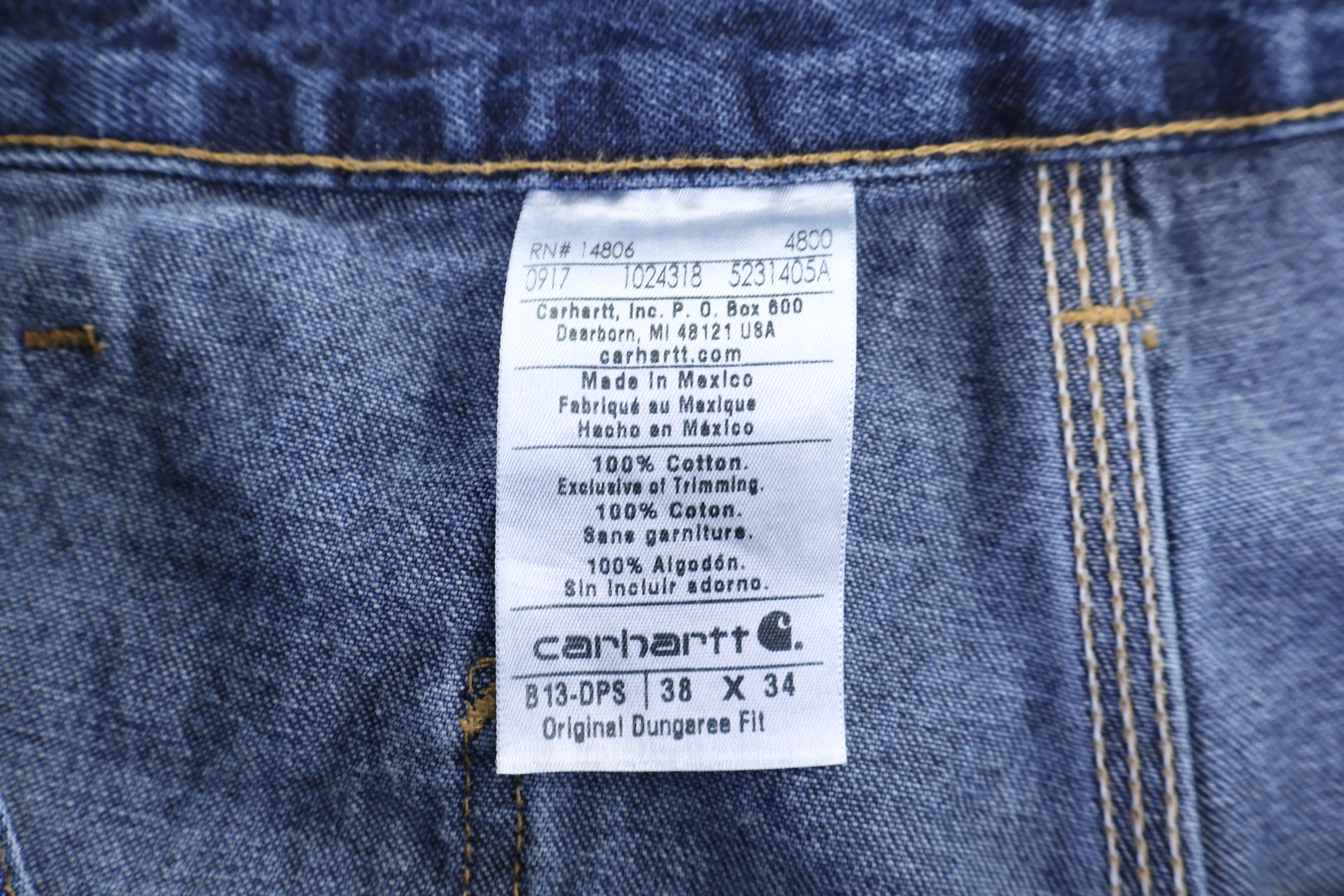 Carhartt Logo Patch Dark Wash Denim Pants - Image 3