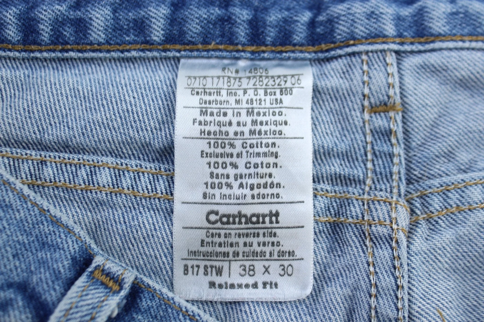 Carhartt Logo Patch Relaxed Fit Denim Jeans - Image 3