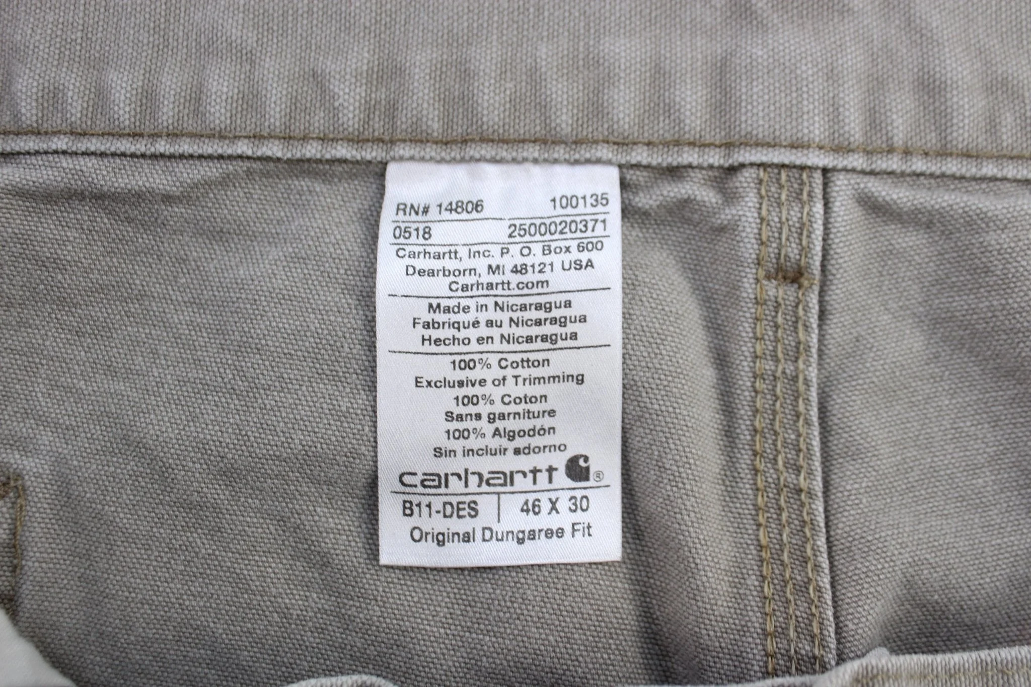 Carhartt Logo Patch Desert Carpenter Pants - Image 3