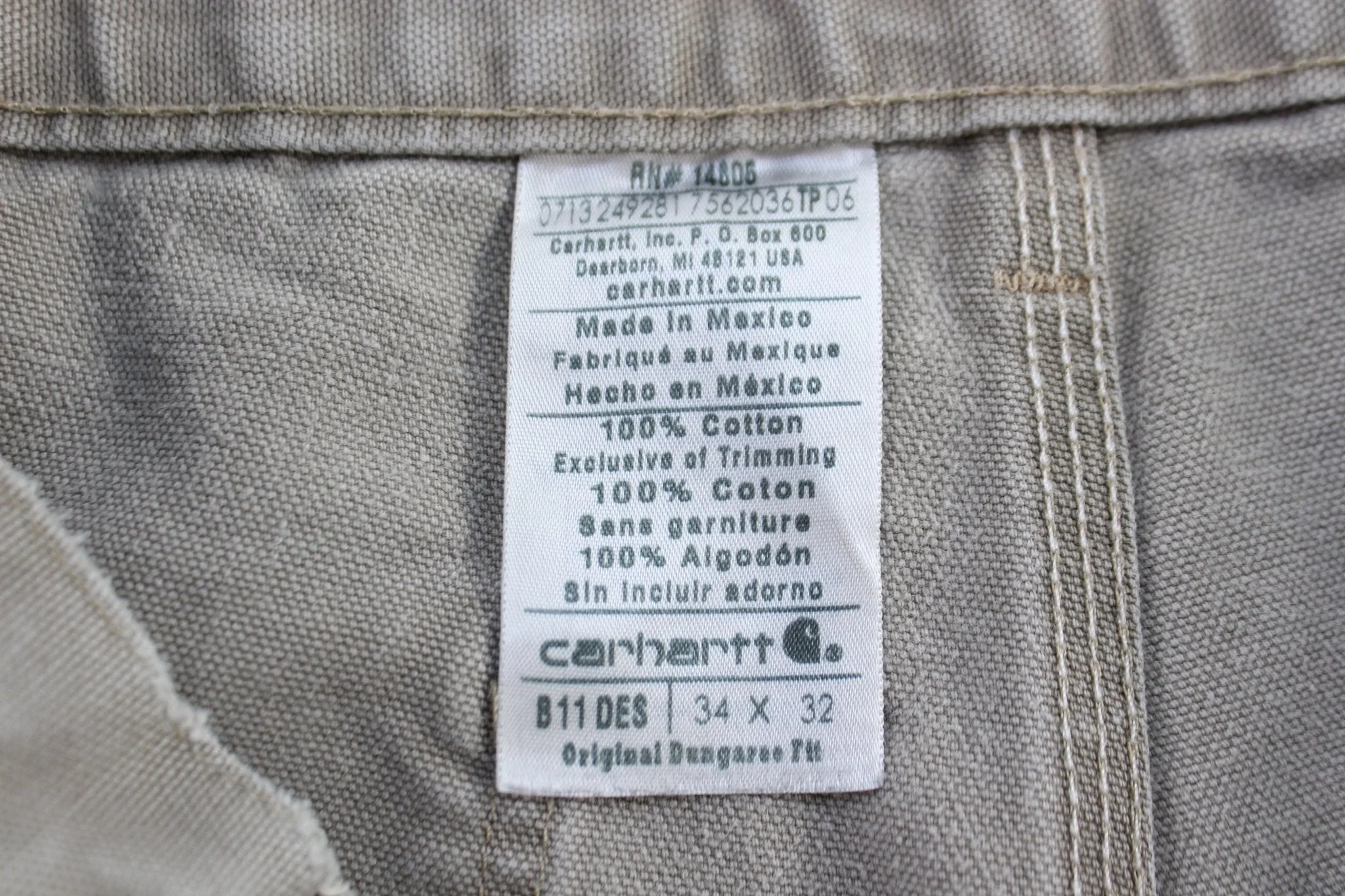 Carhartt Logo Patch Desert Original Dunagree Fit Pants - Image 3