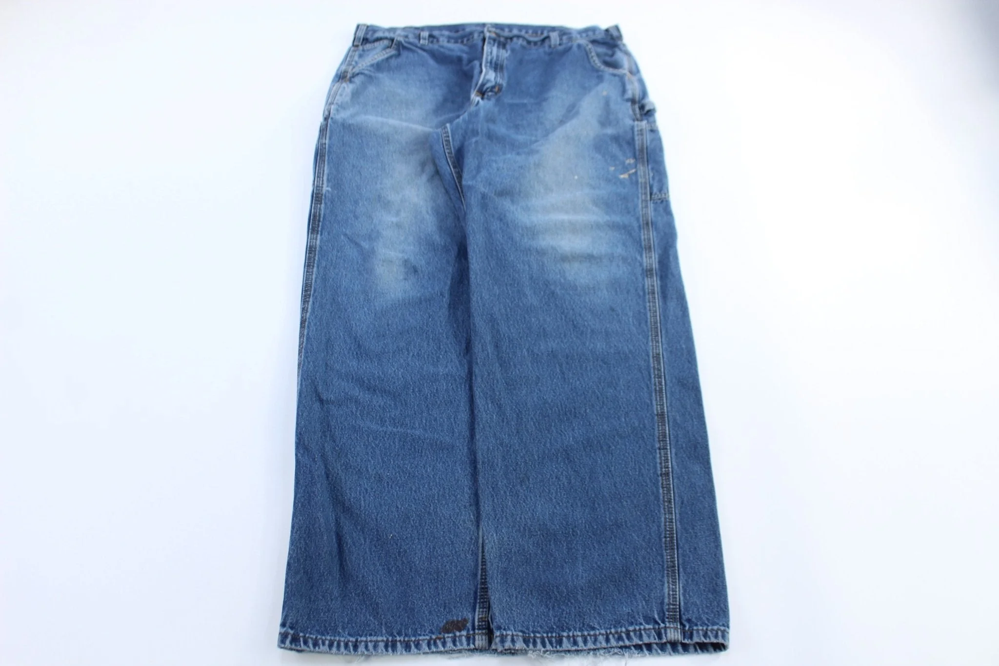 Carhartt Logo Patch Dungaree Denim Pants - Image 2