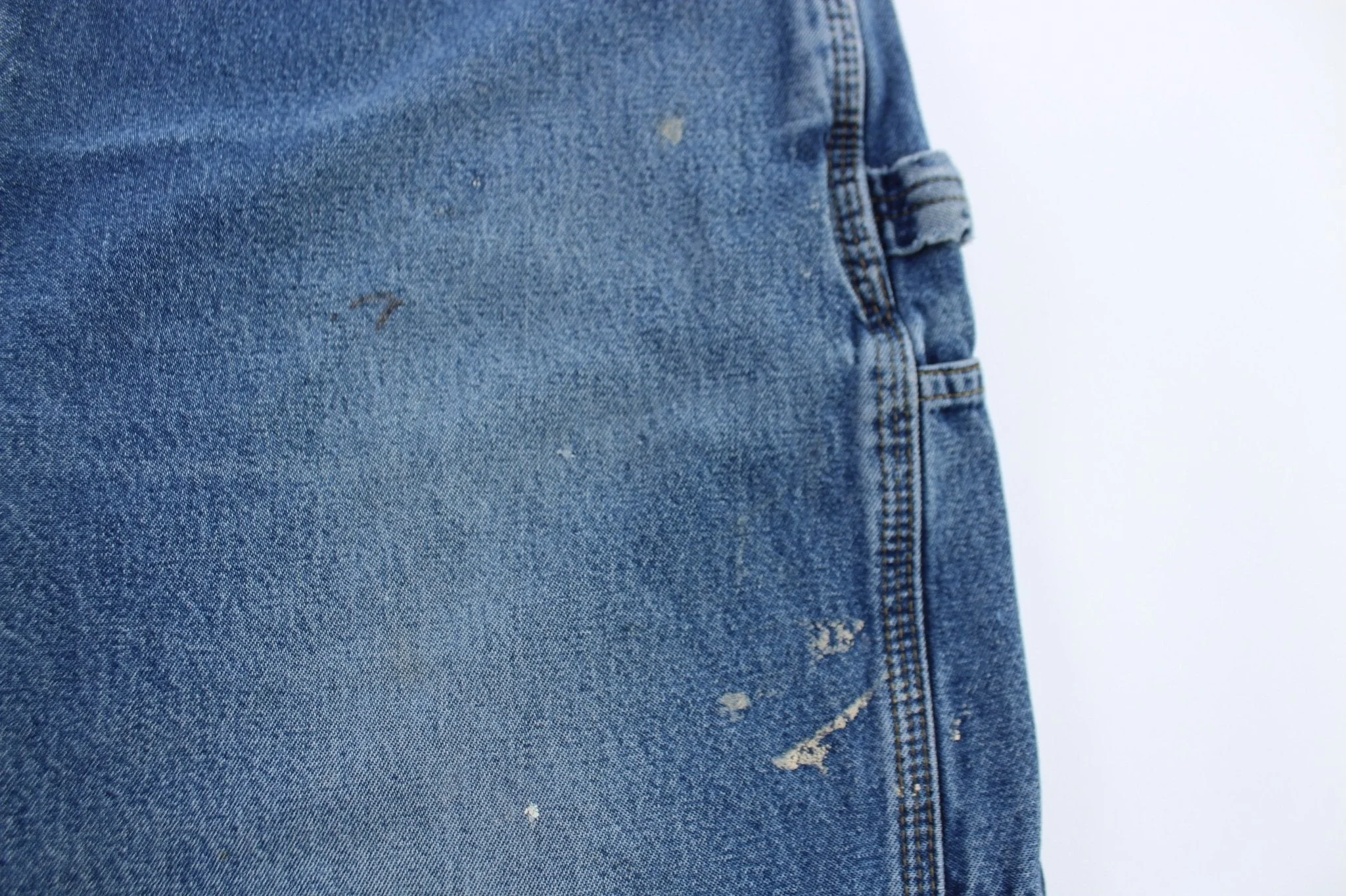 Carhartt Logo Patch Dungaree Denim Pants - Image 3
